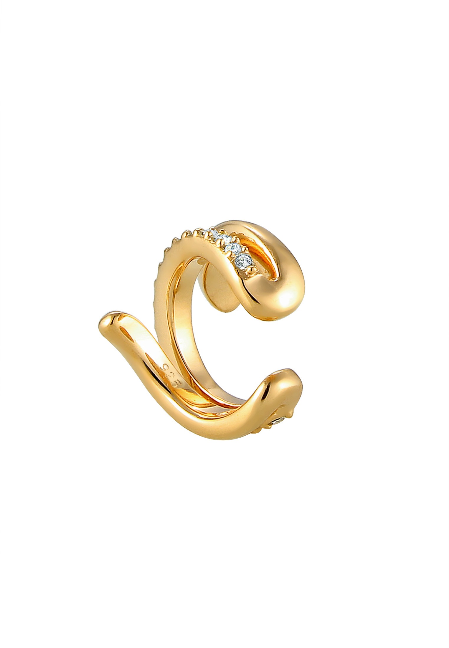 Elli Ohrklemme »Ohrringe Single Earcuff Twisted Kristalle Weiß 925 Sterling Silber«