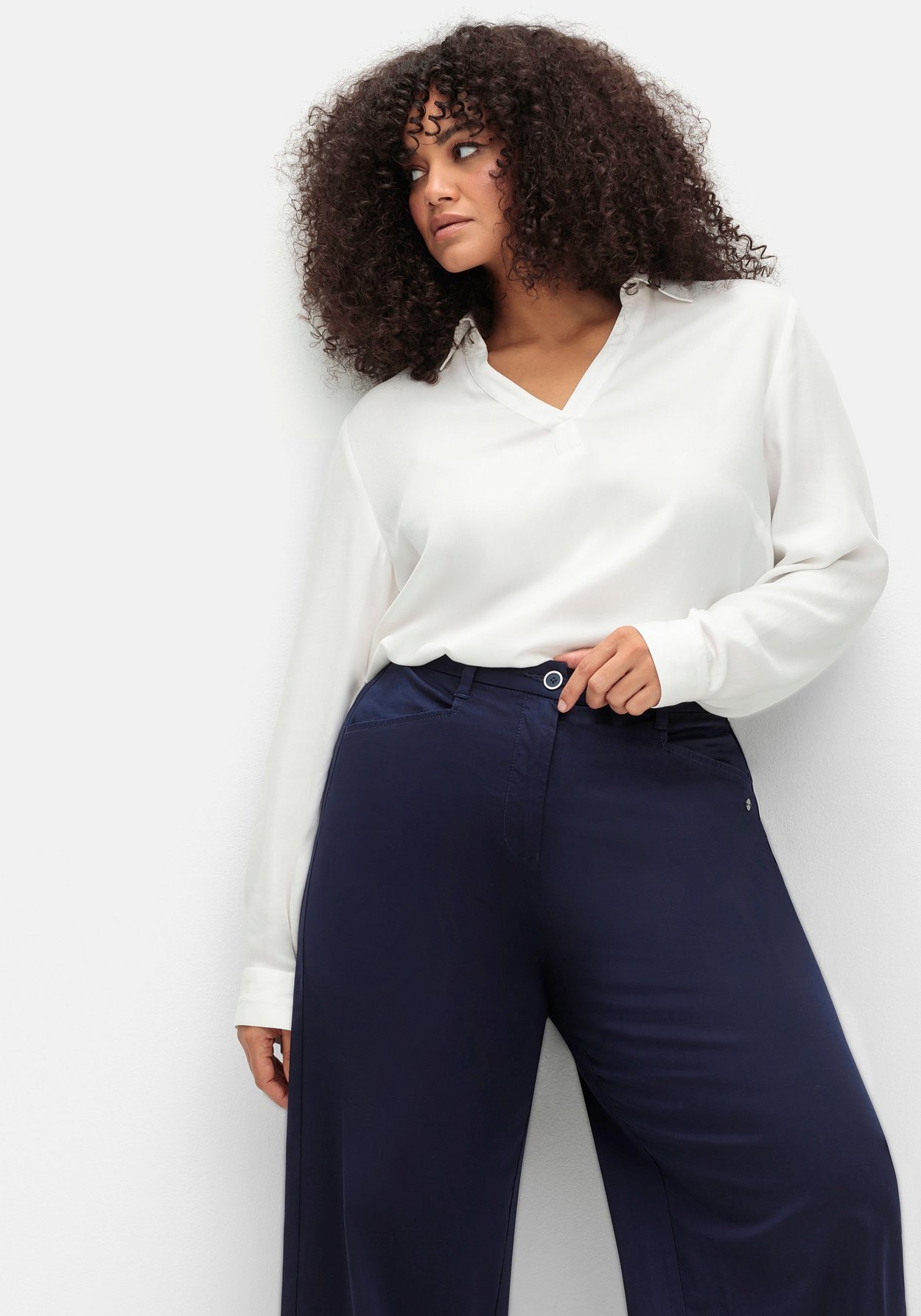 Sheego Stretch-Hose »Weite Hose im Chino-Stil, aus leichtem Twill«