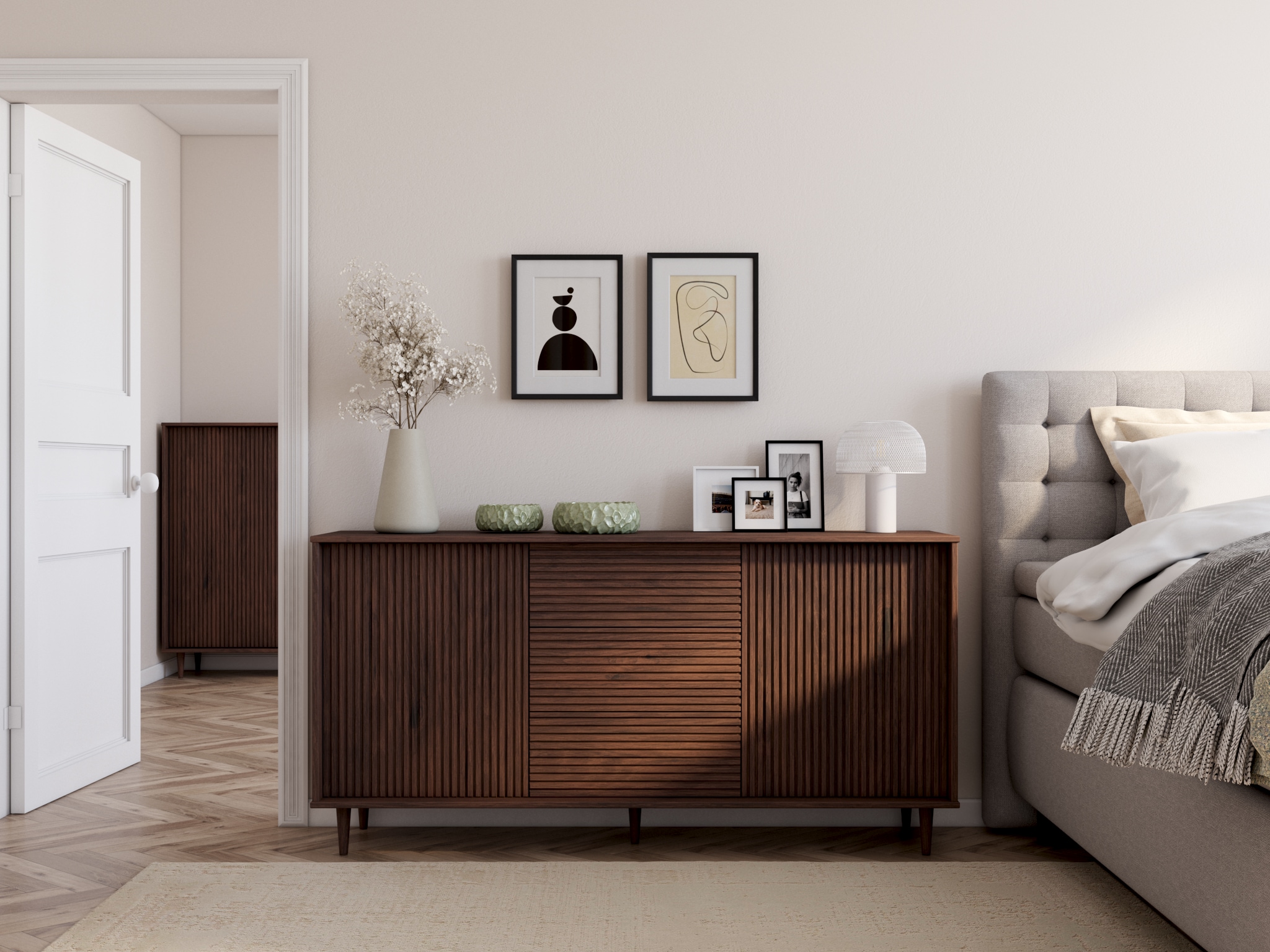 Leonique Tischleuchte »Elenoire« E27 1 Stk. Pilzlampe Tischlampe Schreibtischlampe Gitter Draht Schirm