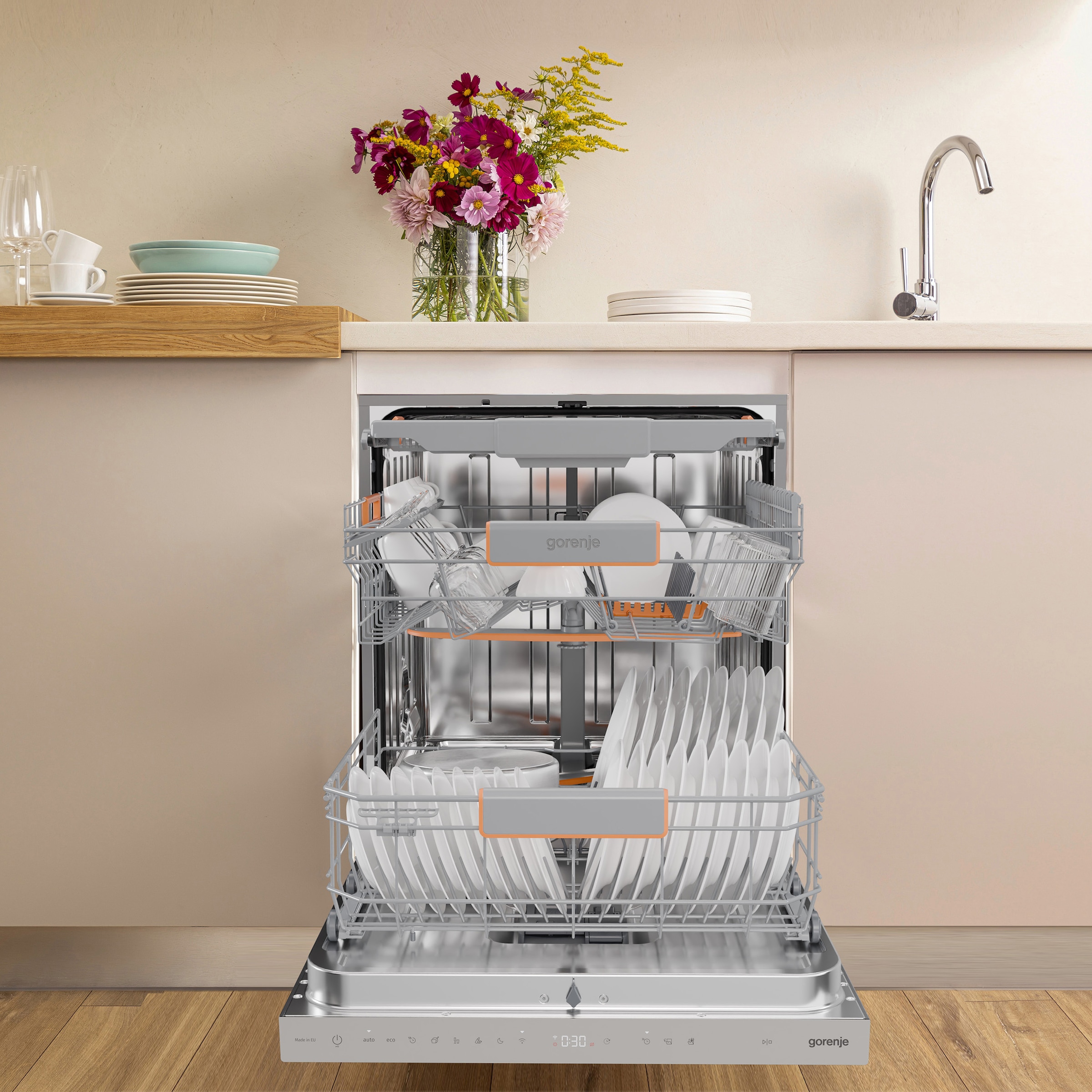 GORENJE Unterbaugeschirrspüler »GU673C65X« 9,5 l 16 Maßgedecke TotalDry - auto. Türöffnung