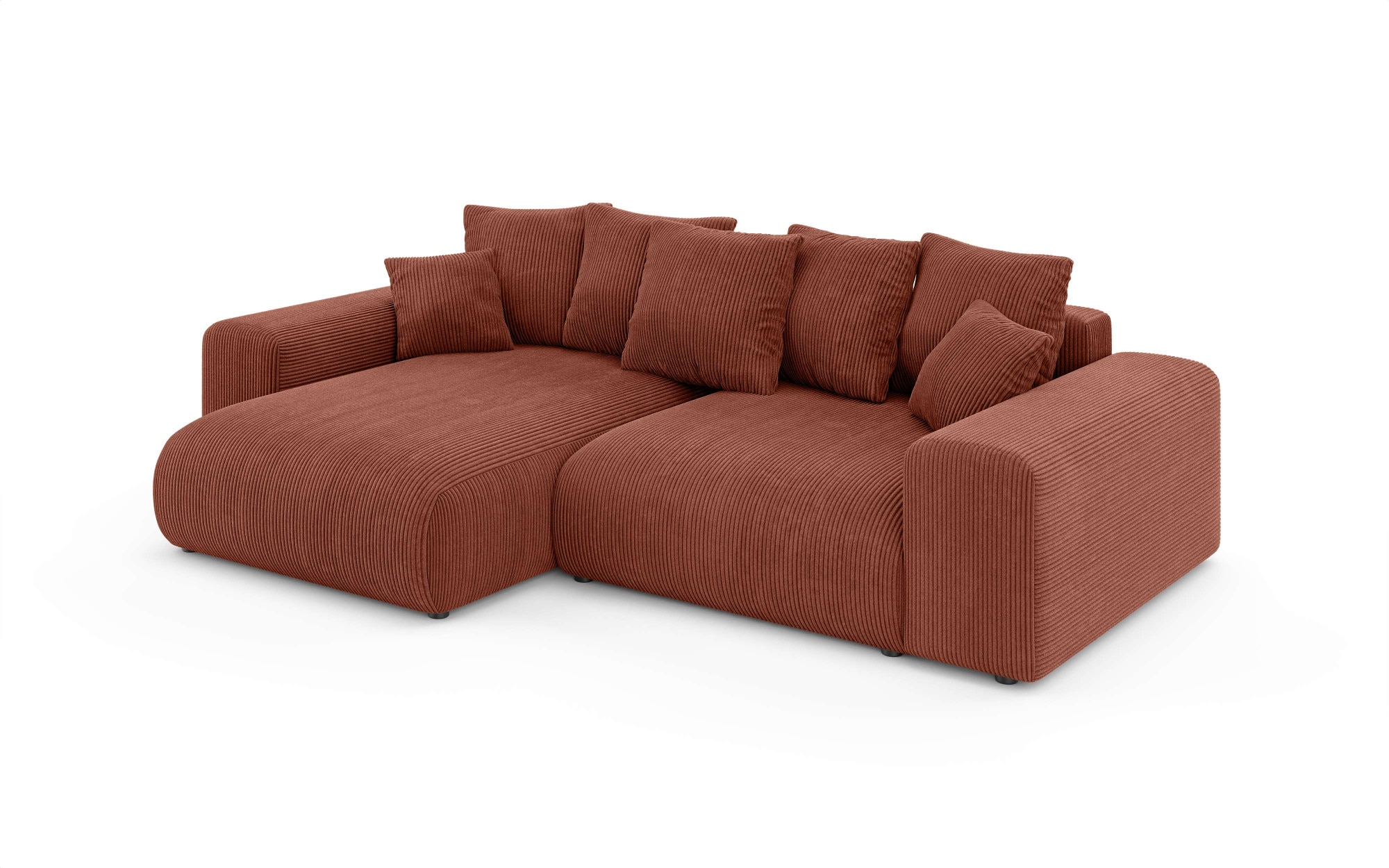 Home affaire Ecksofa »LAKESIDE mit Bettfunktion und Bettkasten, B/T/H 257/166/84 cm«, L-Form, Recamiere beidseitig montierbar, Wellenunterfederung