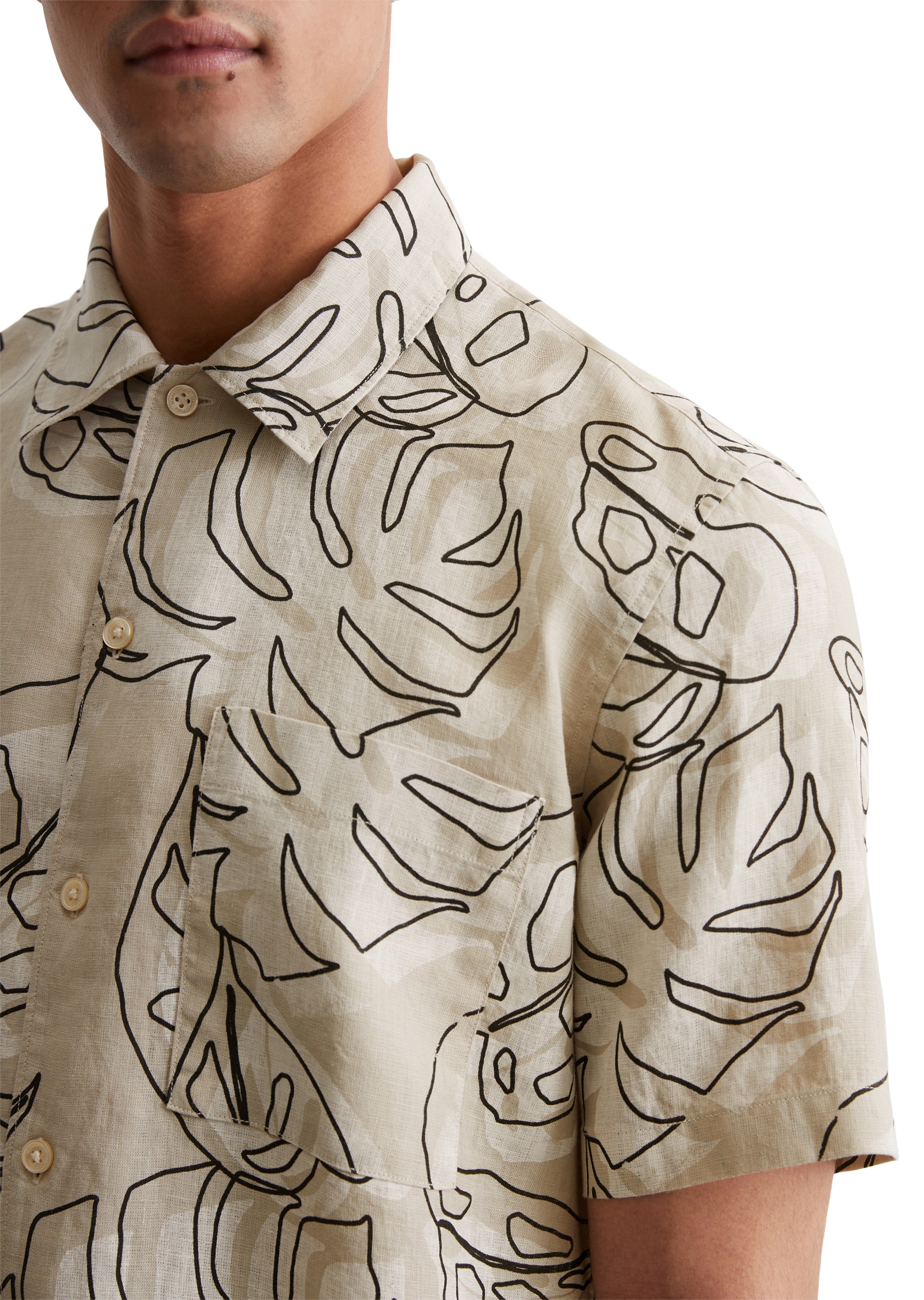 Marc O'Polo Leinenhemd, mit floralem Allover Print
