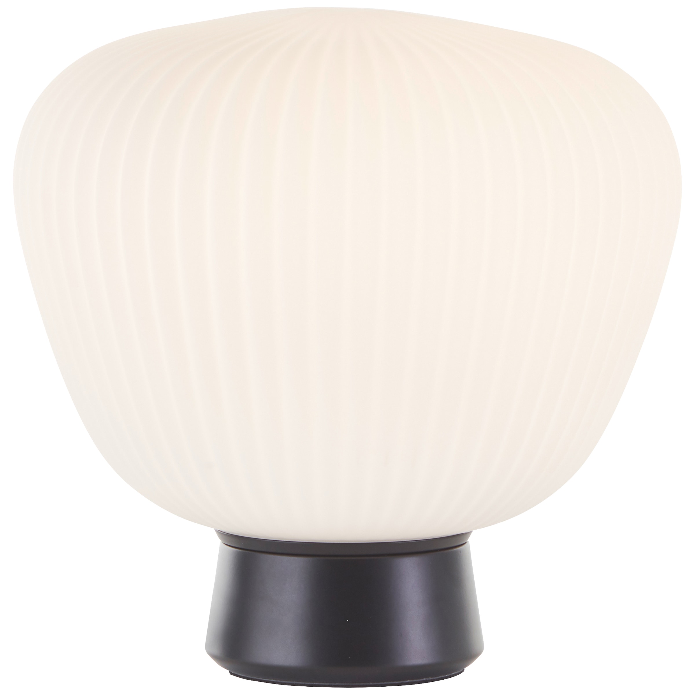 Brilliant Tischleuchte »Kaizen« E27 1 Stk. mit geriffeltem Opalglas, Ø 25 cm, E27, matt schwarz/weiß