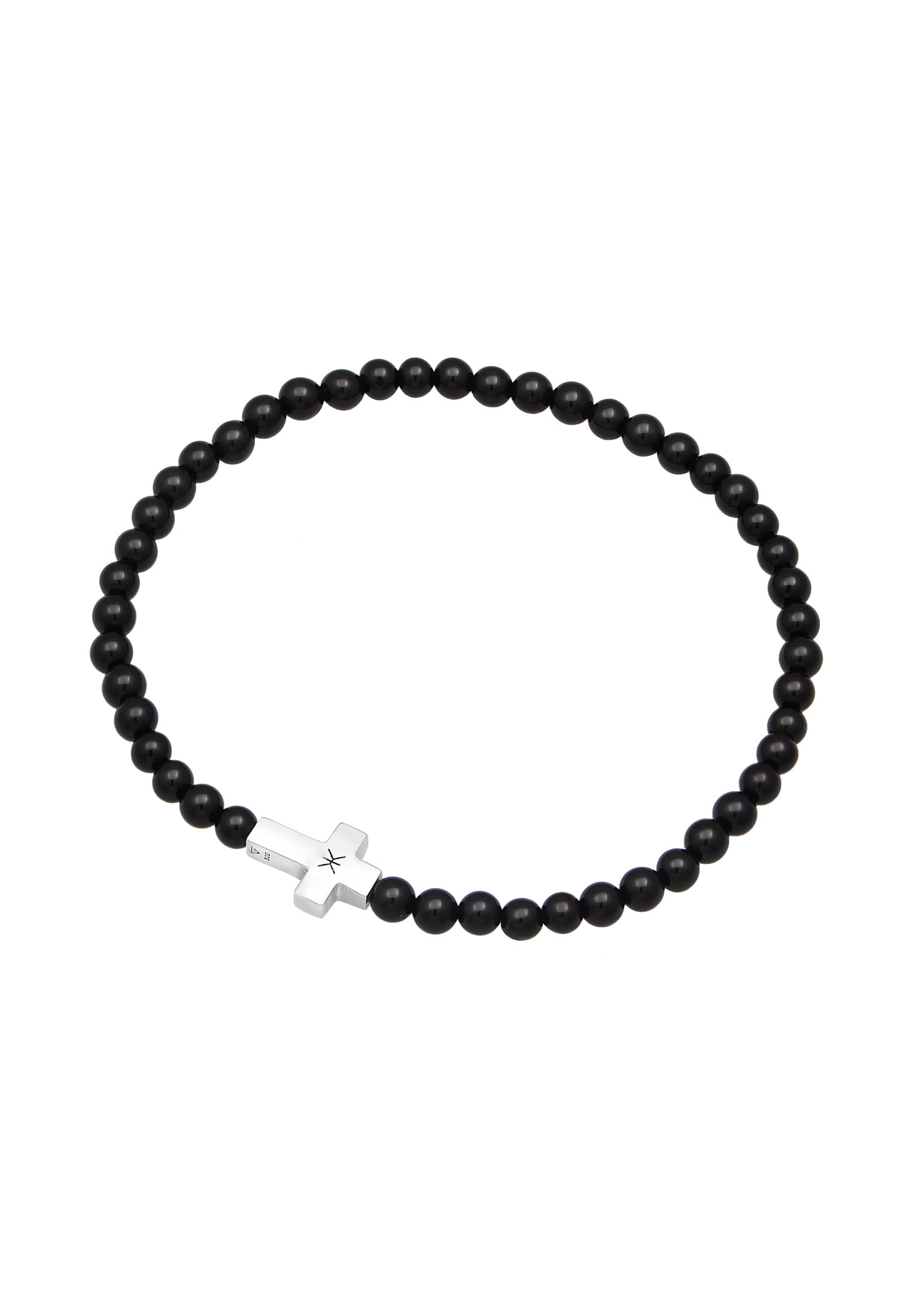 Kuzzoi Armkette »Armband Onyx Perlen Kreuz Vintage 925 Silber«