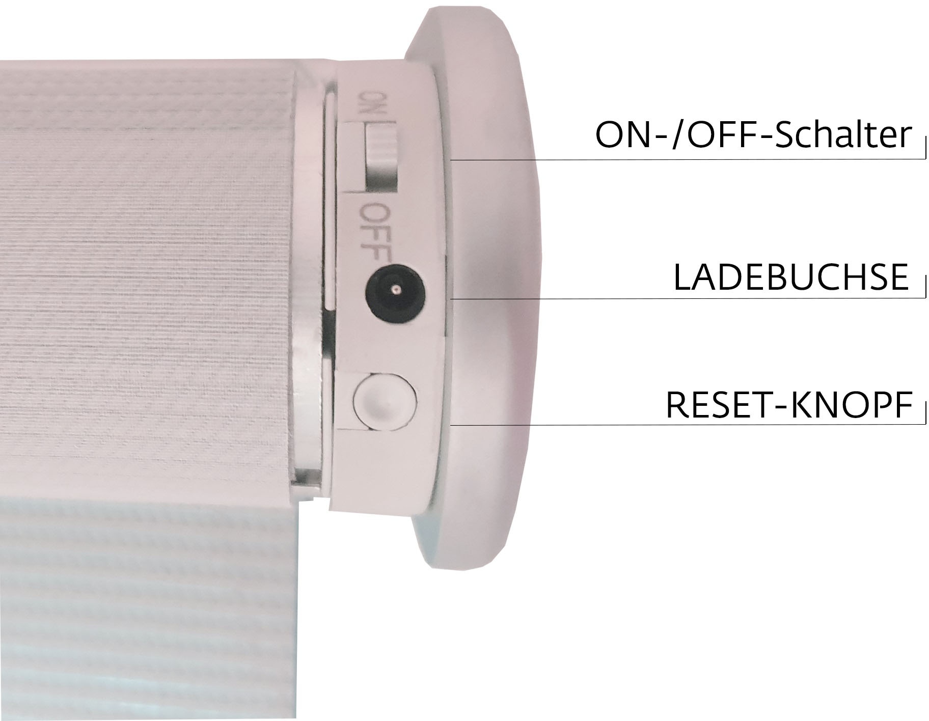 sunlines Elektrisches Rollo »Akkurollo Structure«, blickdicht, ohne Bohren, appgesteuert via Bluetooth, weißer Fallstab