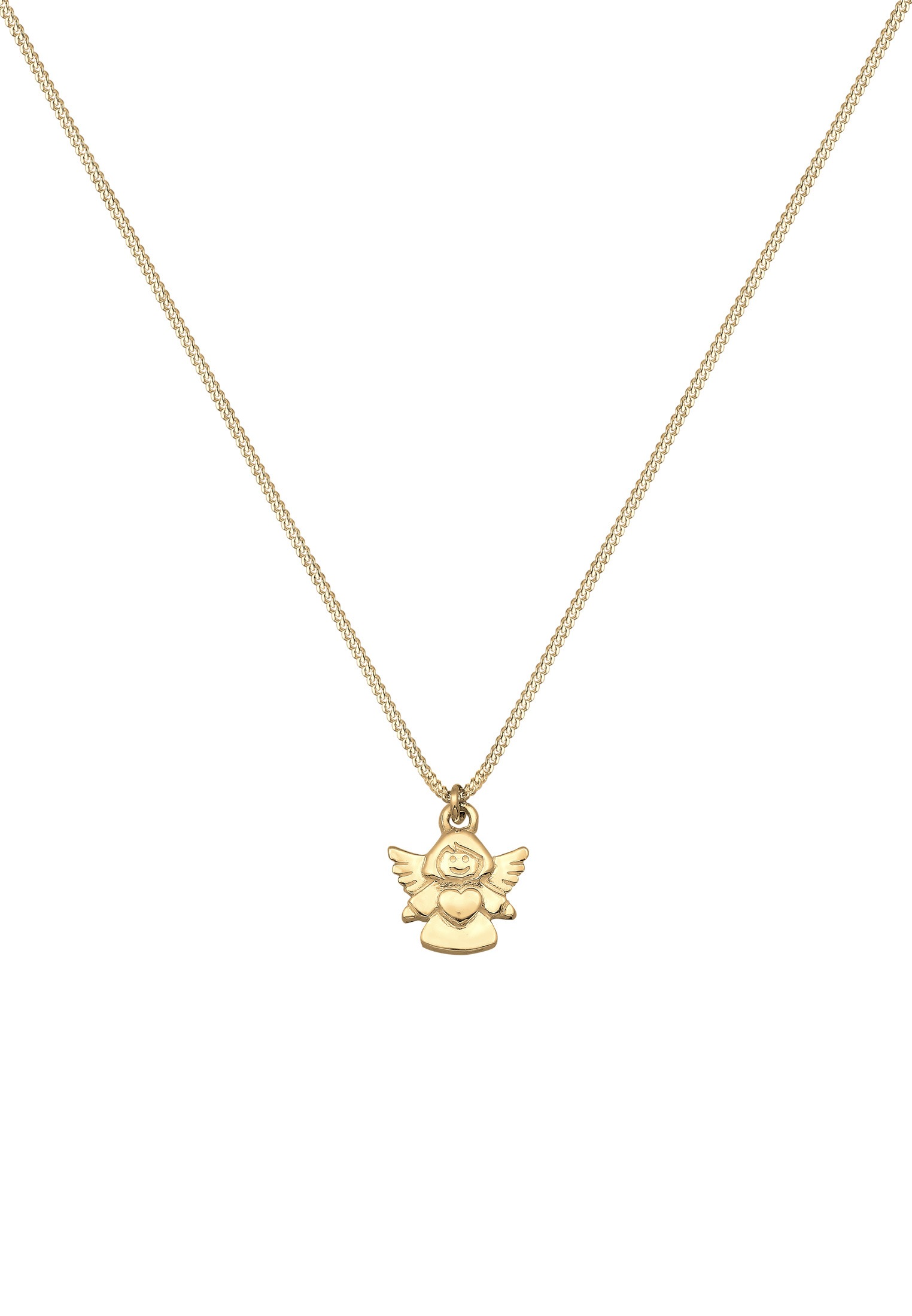 Elli Premium Silberkette »Halskette Kinder Engel Taufe Kommunion Talisman 375 Gelbgold«