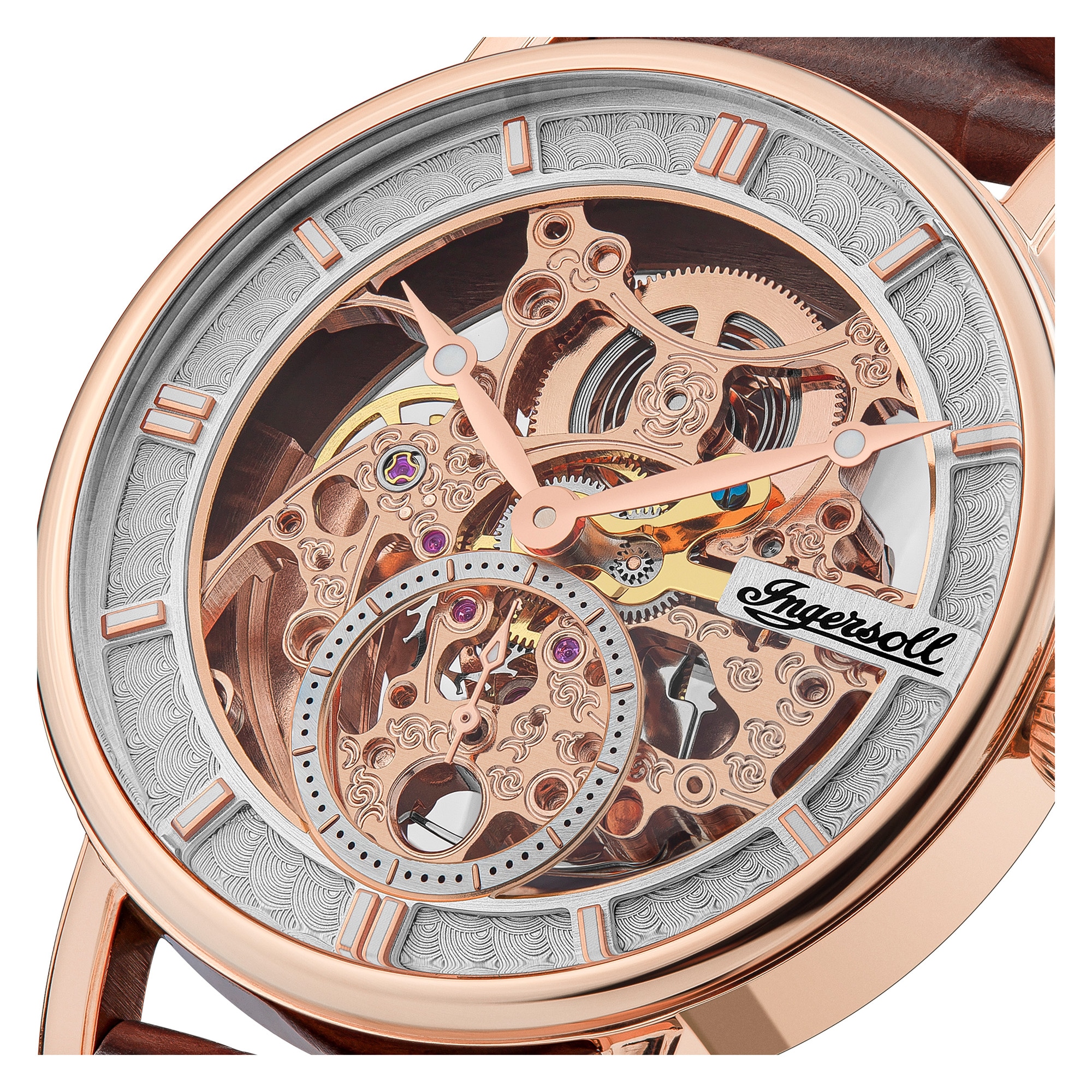 Ingersoll Automatikuhr »The Herald« Armbanduhr, Herrenuhr, Mechanische Uhr, Lederarmband, analog