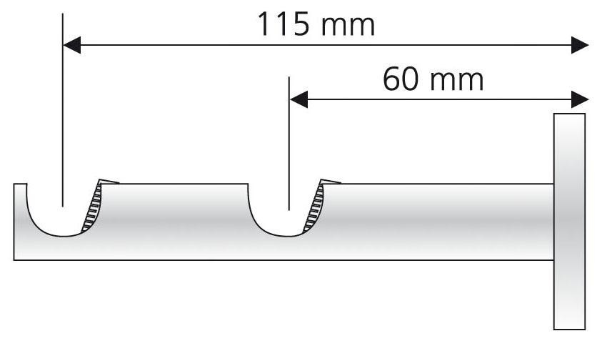 Liedeco Doppelträger für Gardinenstangen Ø 16 mm