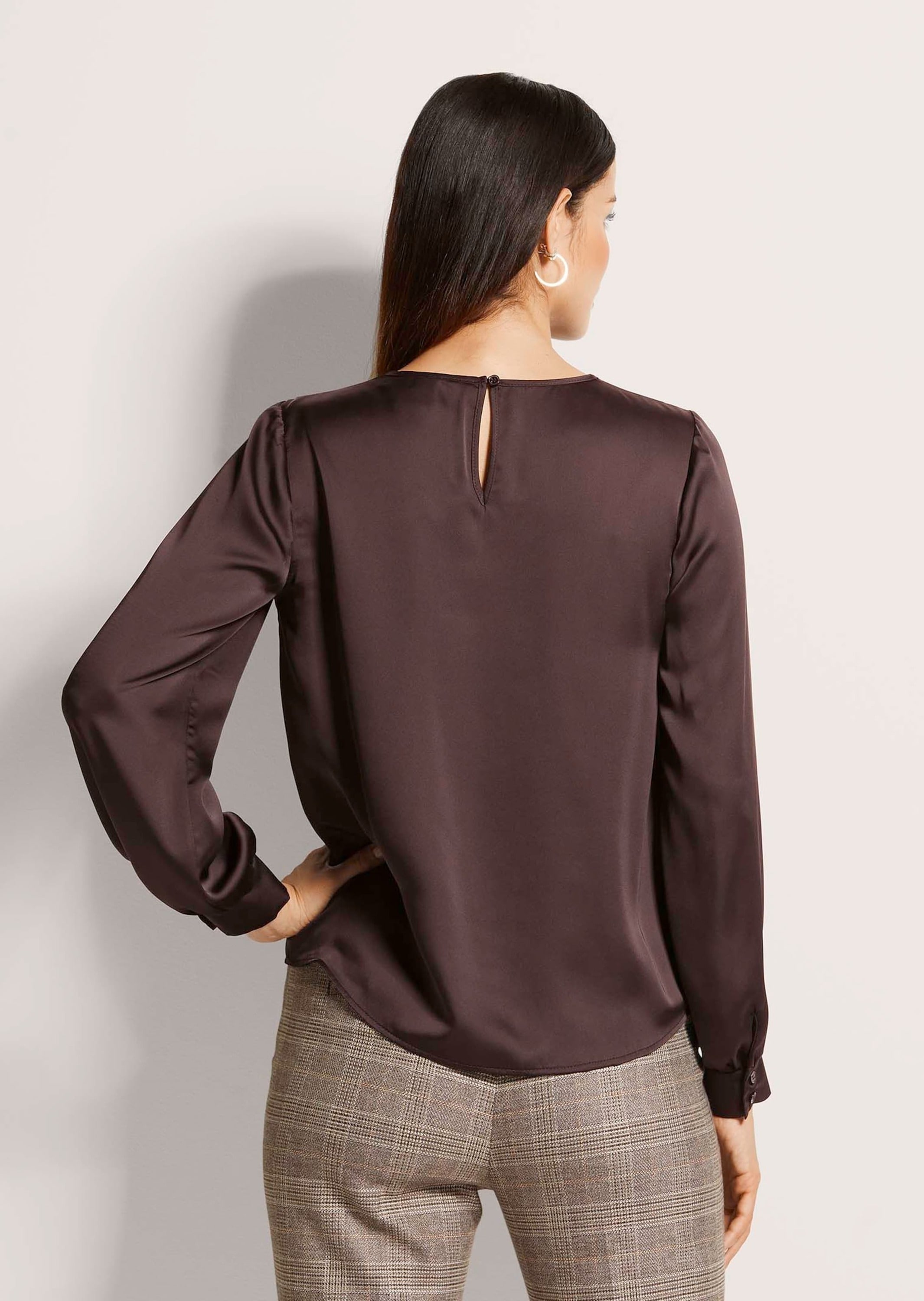 MADELEINE Langarmbluse »Bluse Raffinierte Faltenbluse mit Rundhalsausschnitt«