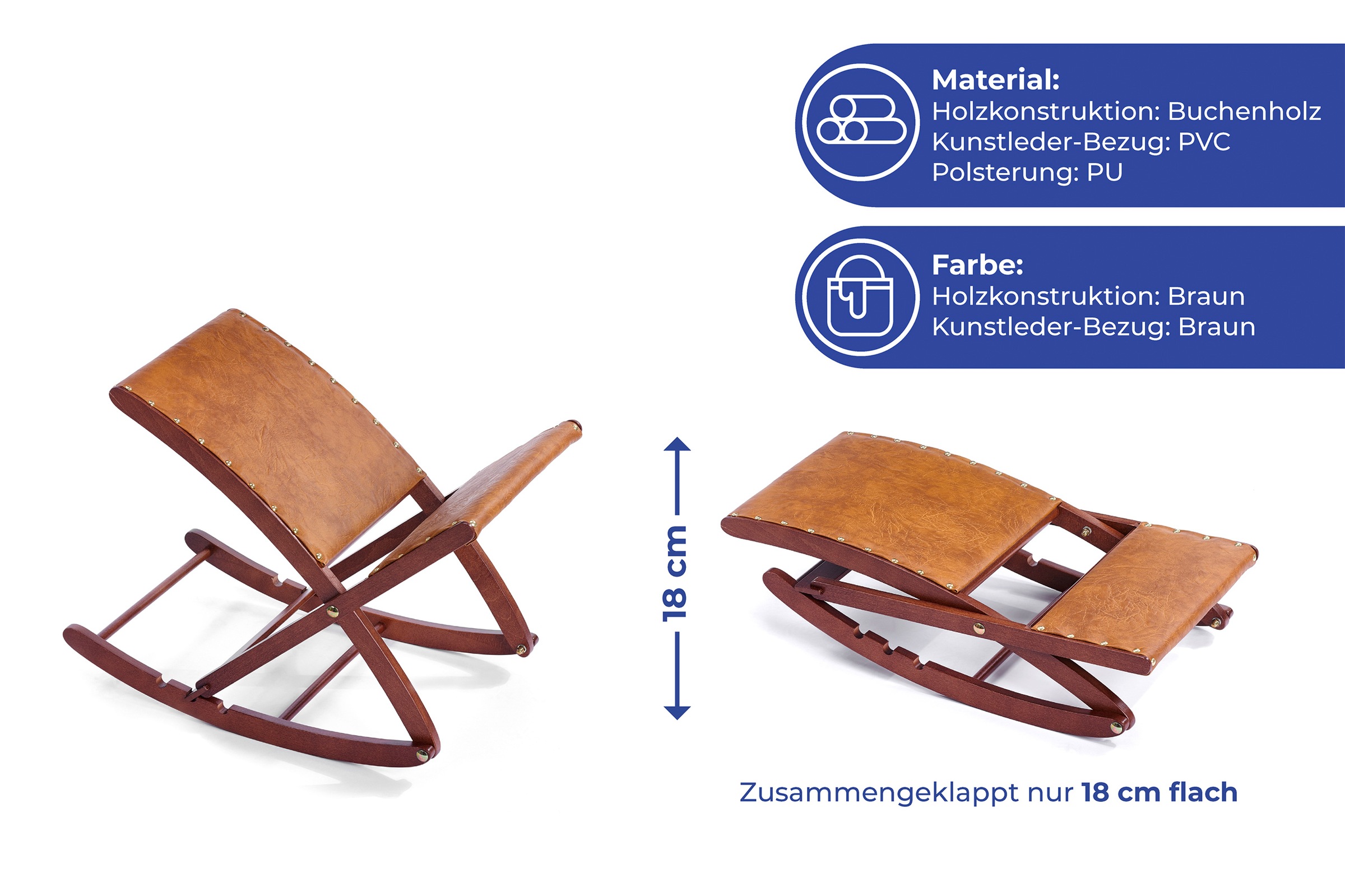 Maximex Fußhocker »Beinschaukel«, zusammenklappbar