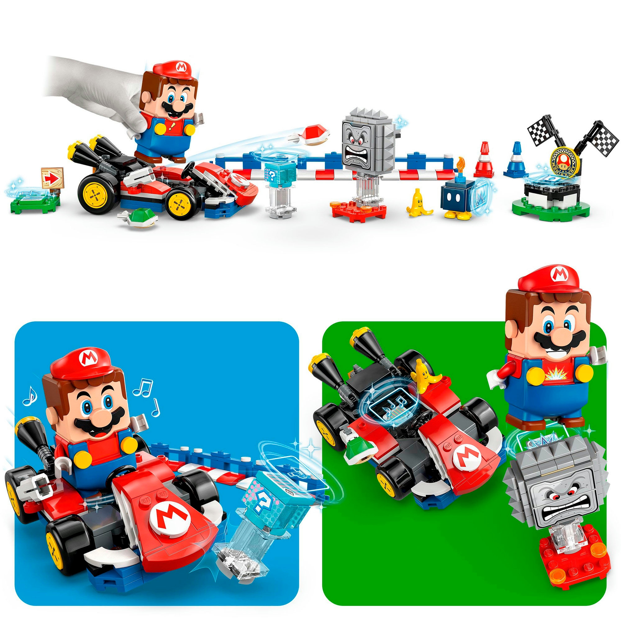 LEGO® Konstruktionsspielsteine »Mario Kart – Interaktiver LEGO Mario & Standard-Kart (72043)«, (278 St.), LEGO Super Mario; Made in Europe