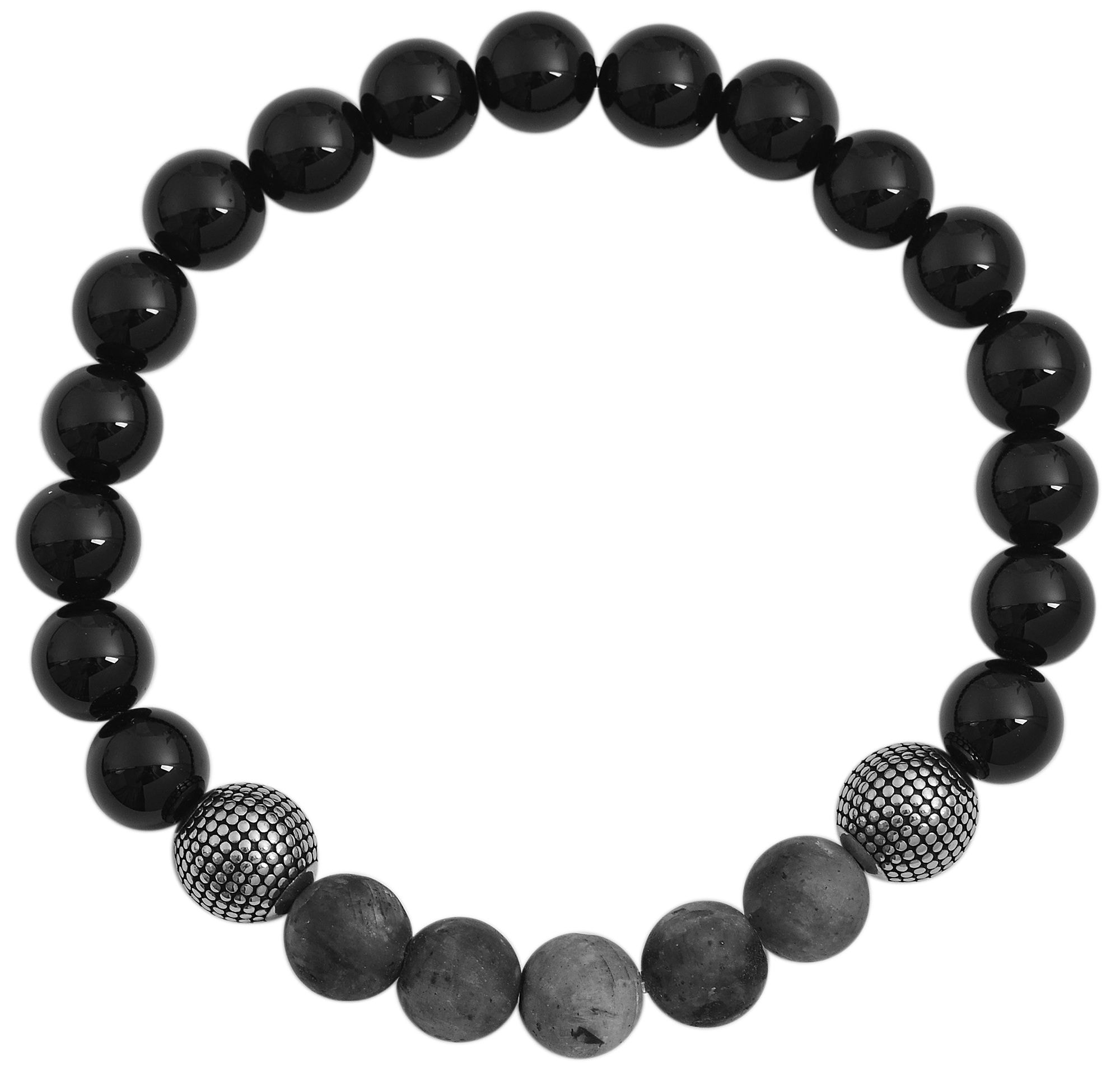 Adelia´s Armband »Unisex Armband ¿ Kugelarmband aus Edelstahl mit Achat 17 cm«
