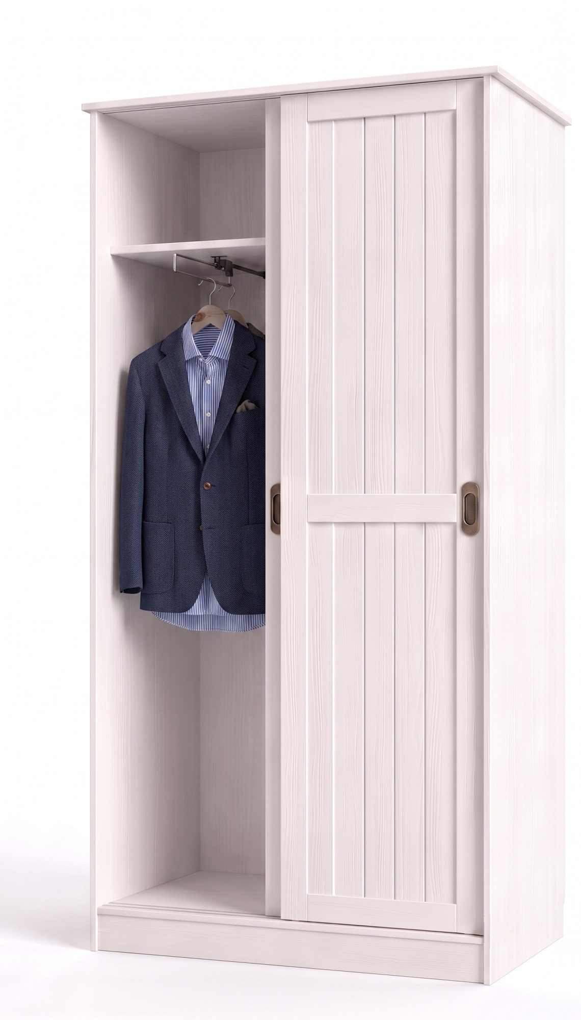 OTTO home Garderobenschrank »Malmö Mehrzweckschrank mit Schiebetüren und Spiegel« aus massiver FSC®-zertifizierter Kiefer, B/T/H 93/37/187 cm