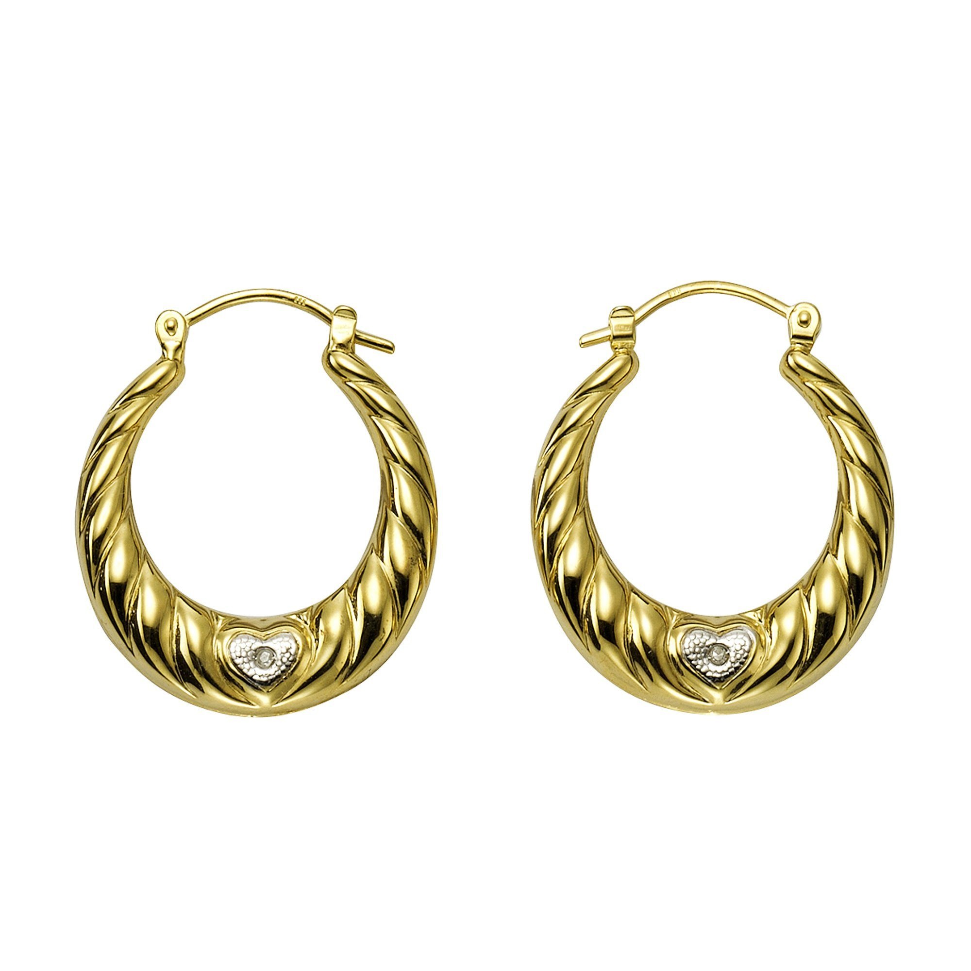 Diamonds by Ellen K. Creolen 333/- Gelbgold Diamanten 0,005ct.