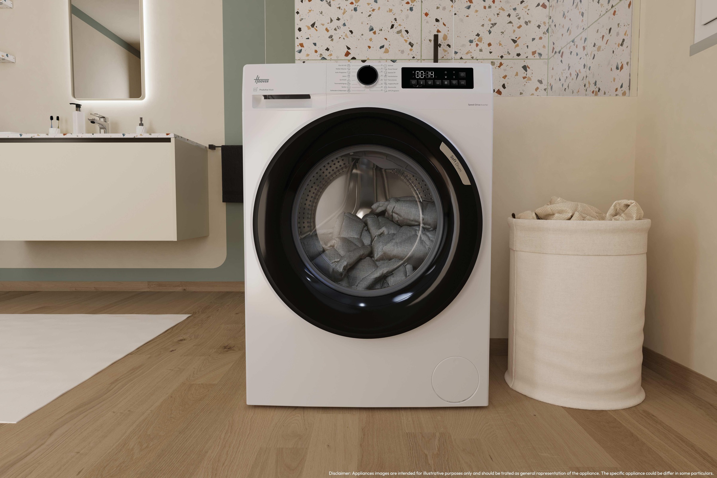 Hoover Waschmaschine »HGDQ49SBL8U-84« 9 kg 1300 U/min Vielseitige Kurzprogramme