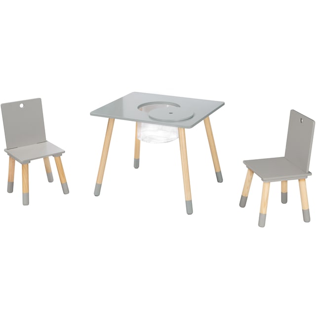roba® Kindersitzgruppe »Sitzgruppe mit Aufbewahrungsnetz, grau«, aus Holz  kaufen bei OTTO