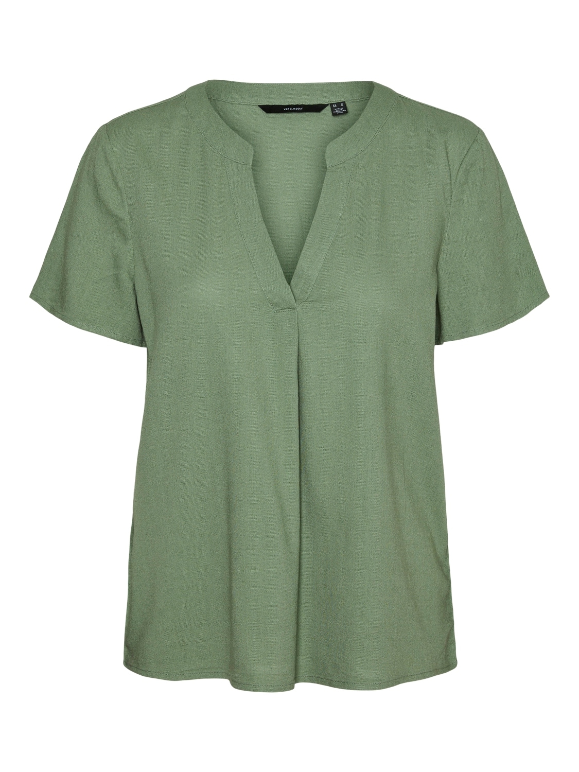 Vero Moda Blusenshirt »VMMYMILO SS V-NECK TOP WVN GA«, mit Leinen