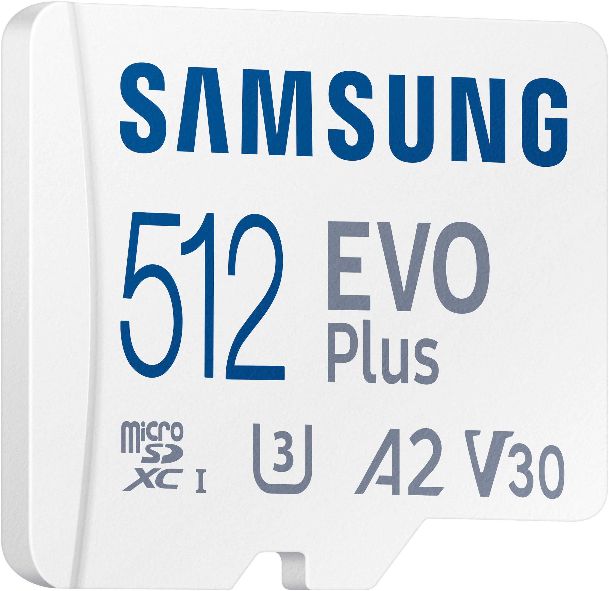 Samsung Speicherkarte »EVO Plus (2024) 512GB inkl. SD-Adapter«, (Video Speed Class 30 (V30)/UHS Speed Class 3 (U3) 160 MB/s Lesegeschwindigkeit)