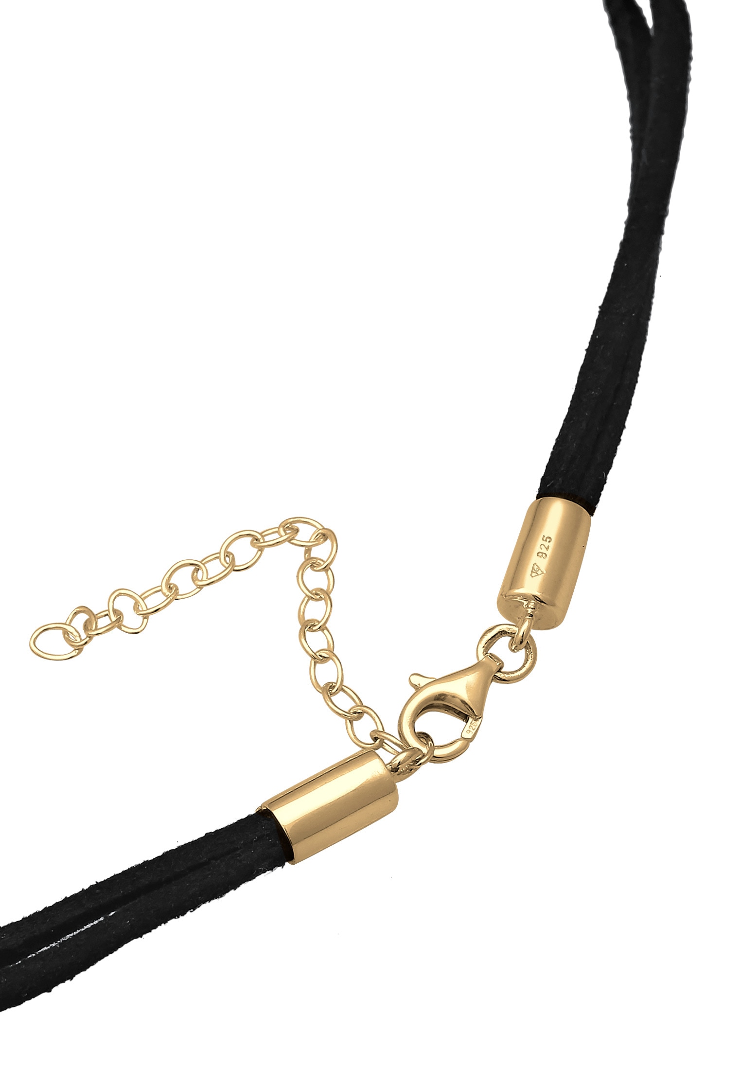 Elli Choker »Halskette Halsband schwarz Choker mit Kreis 925 Silber«