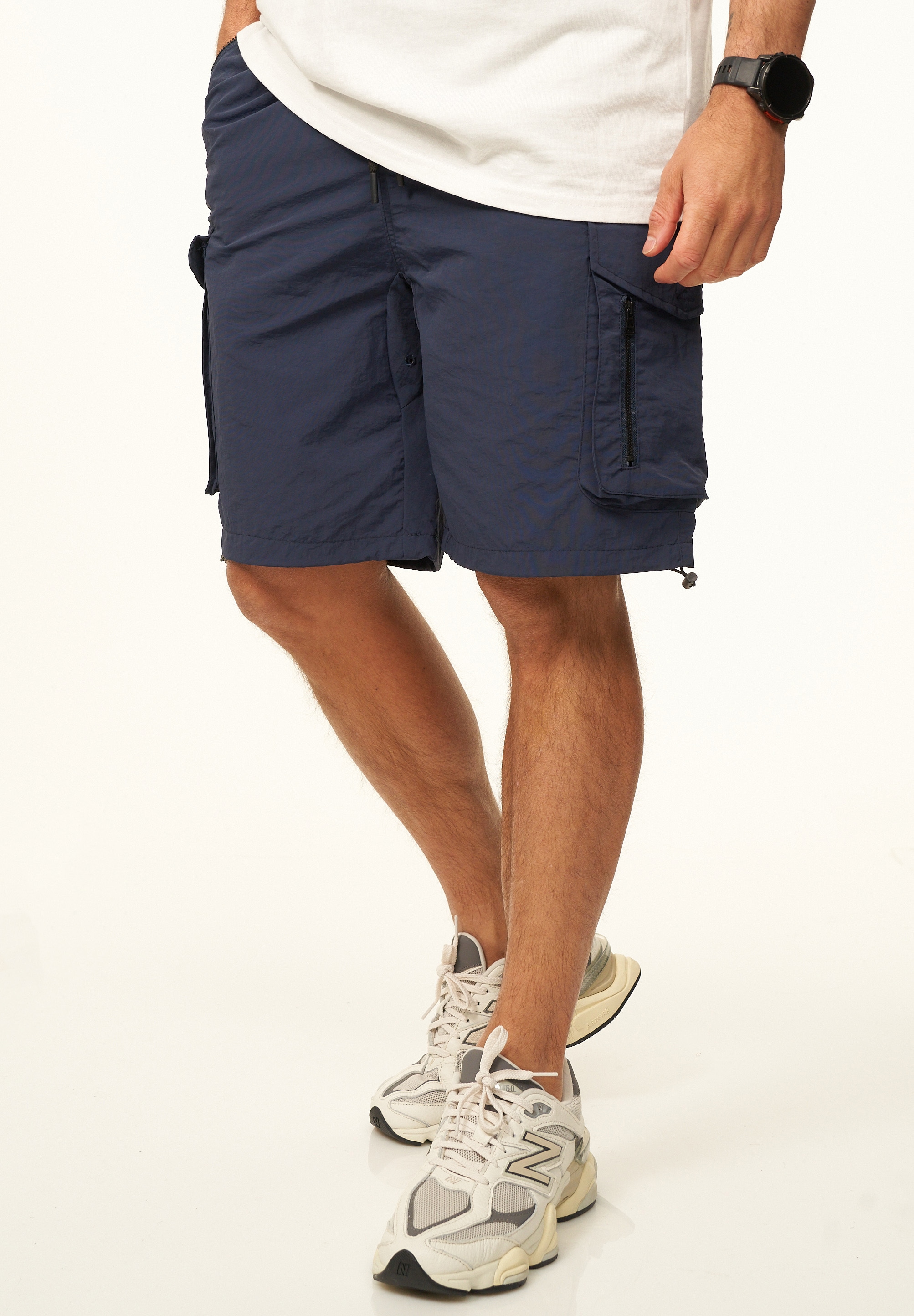 SOULSTAR Cargoshorts »SOULSTAR Cargoshorts im Tech Utility-Style für Herren aus leichtem Nylon Regular-Fit«  Kurze Hose mit Gummibund & Tunnelzug - Sommer-Shorts Bermuda