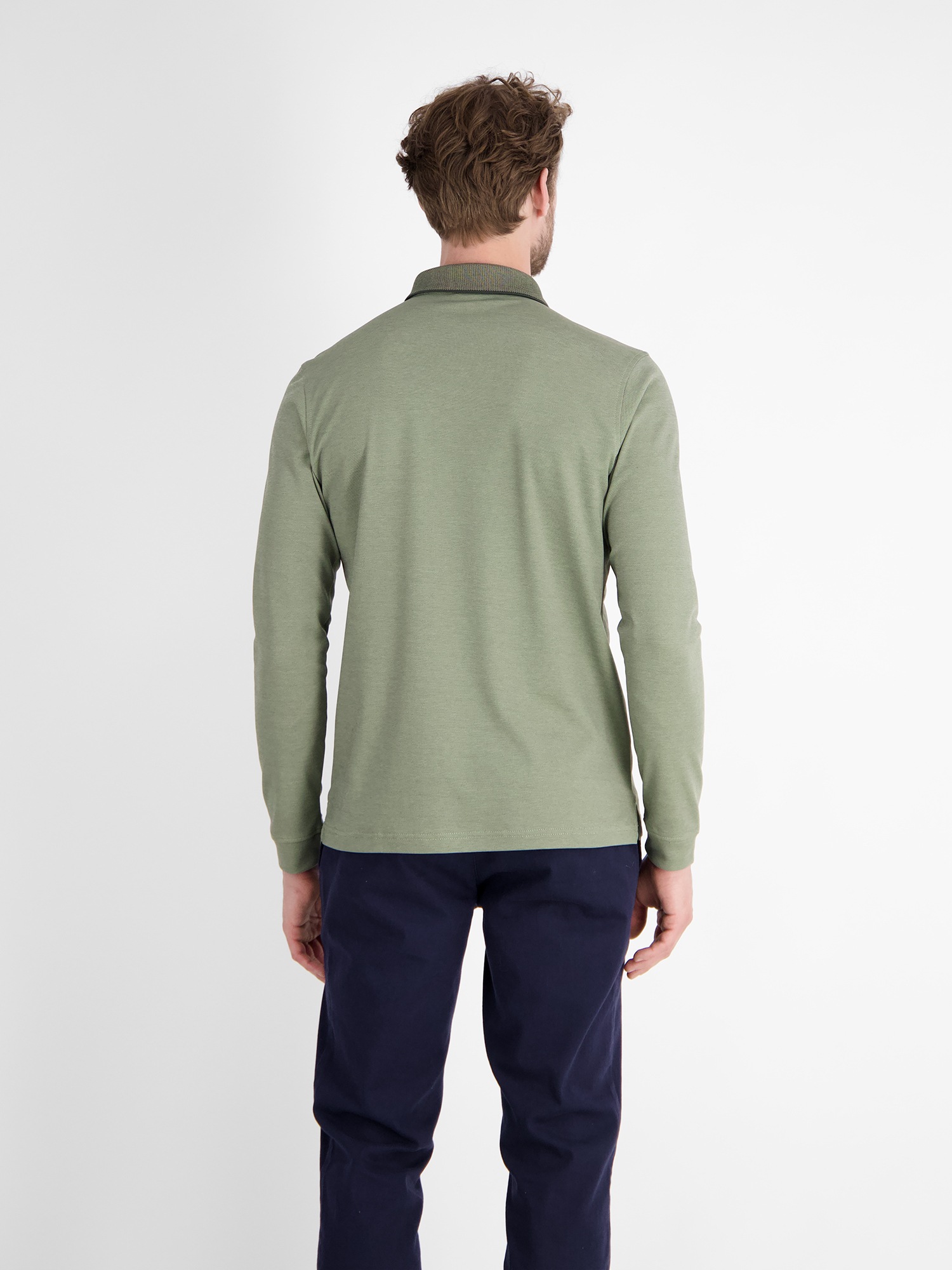 LERROS Langarm-Poloshirt »Langarmpolo für Herren in Strukturoptik«