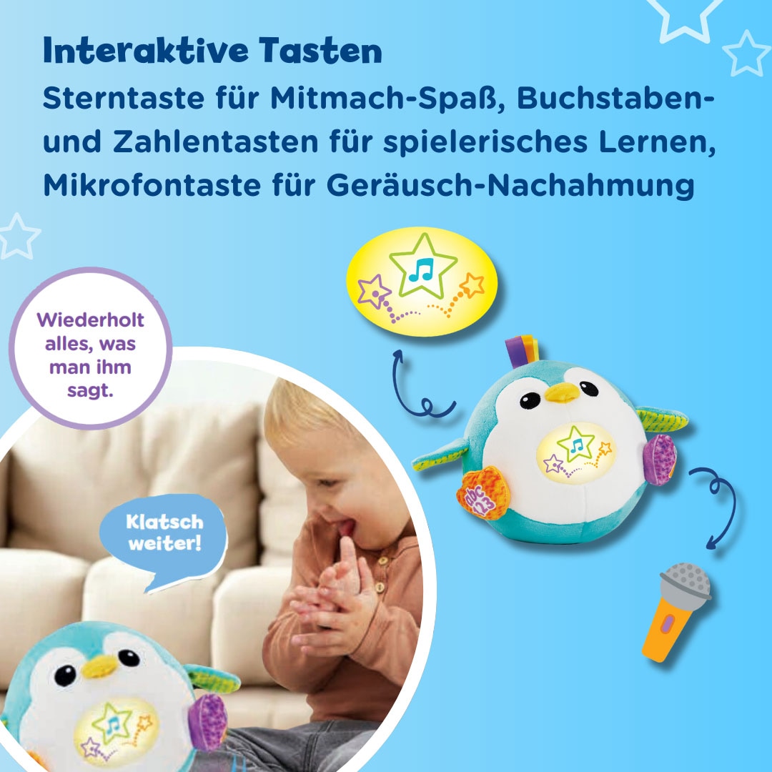 Vtech® Plüschfigur »Vtech Baby, Hüpfspaß-Pinguin« mit Aufnahmefunktion