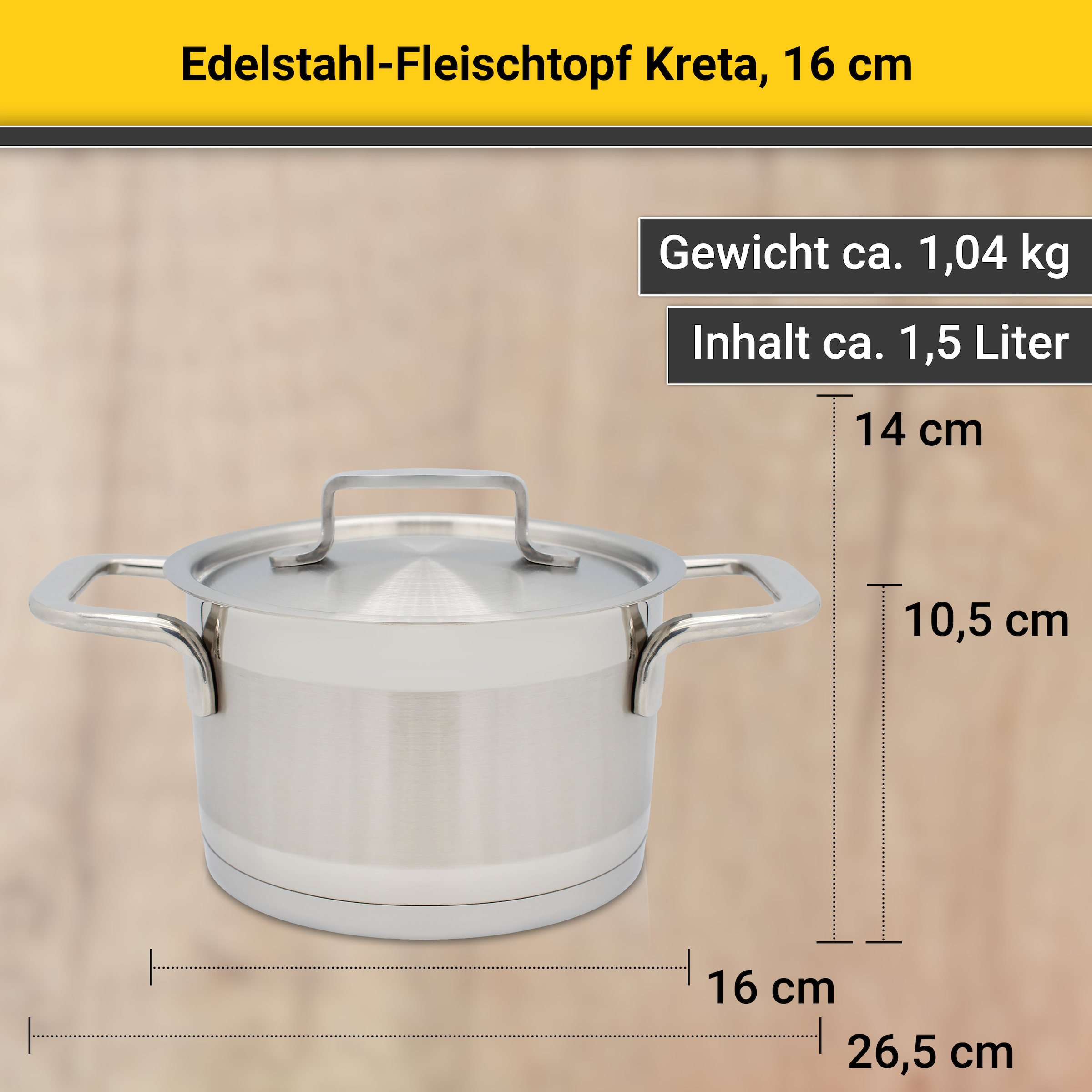 Krüger Fleischtopf »Kreta« 2 Stk. tlg. Edelstahl 18/10