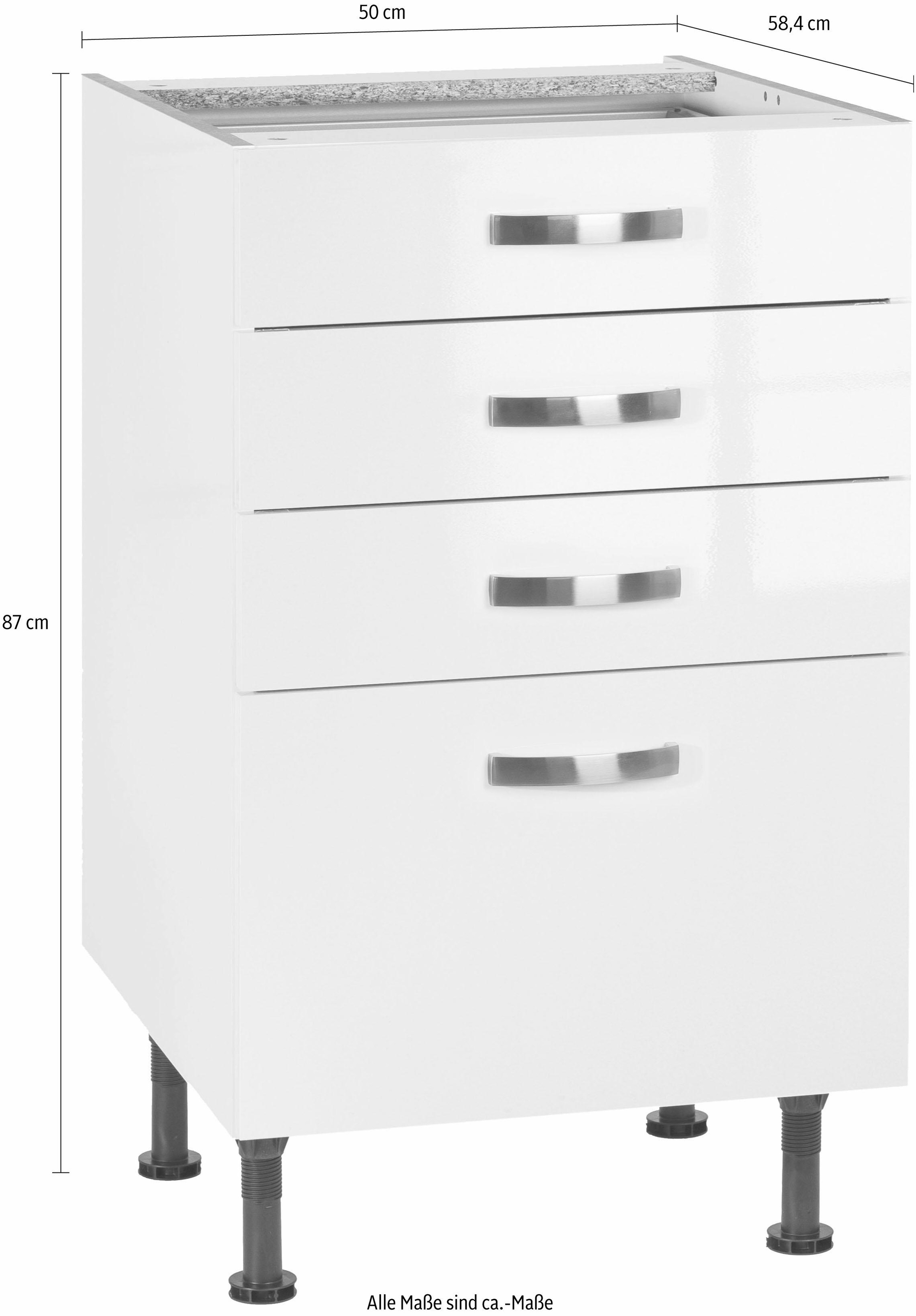 KOCHSTATION Unterschrank »KS-Cara«, Breite 50 cm, mit Vollauszügen und Soft-Close-Funktion