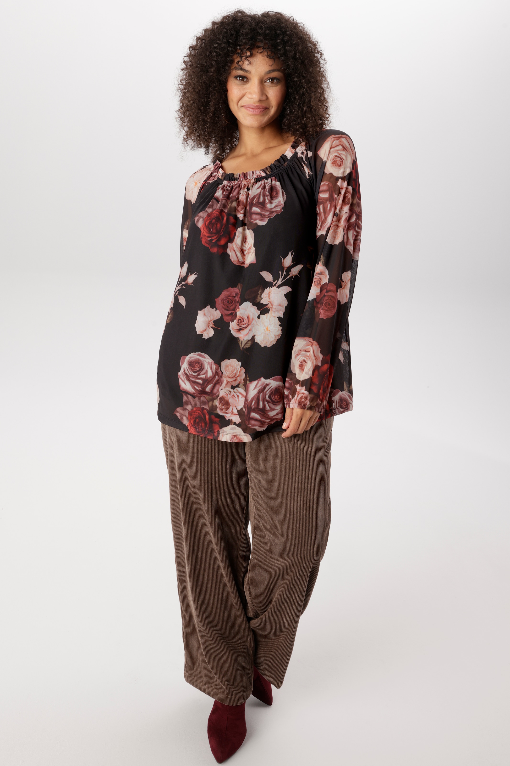 Aniston PLUS Carmenshirt in modischen Blumenprint - NEUE KOLLEKTION