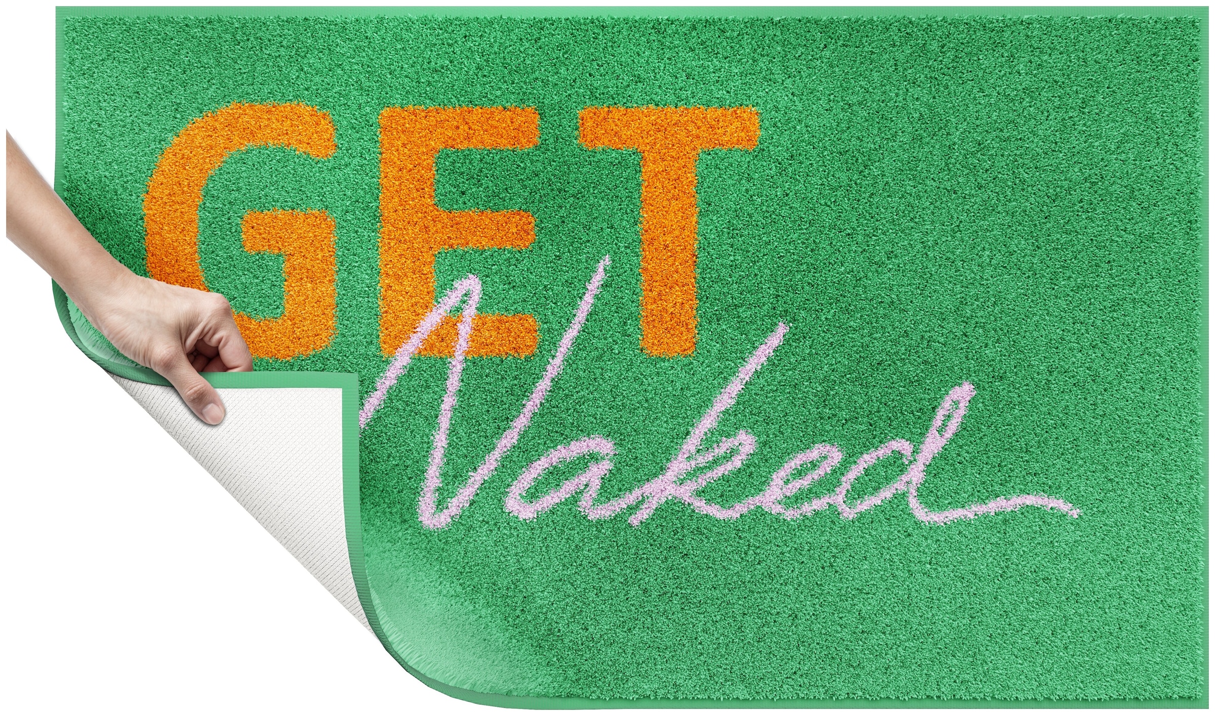 OTTO home Badematte »Get Naked, modern, Badvorleger, Badezimmer Teppich« Höhe 20 mm rutschhemmend beschichtet schnell trocknend Badteppich, mit Schriftzug, 2 Varianten, rechteckig