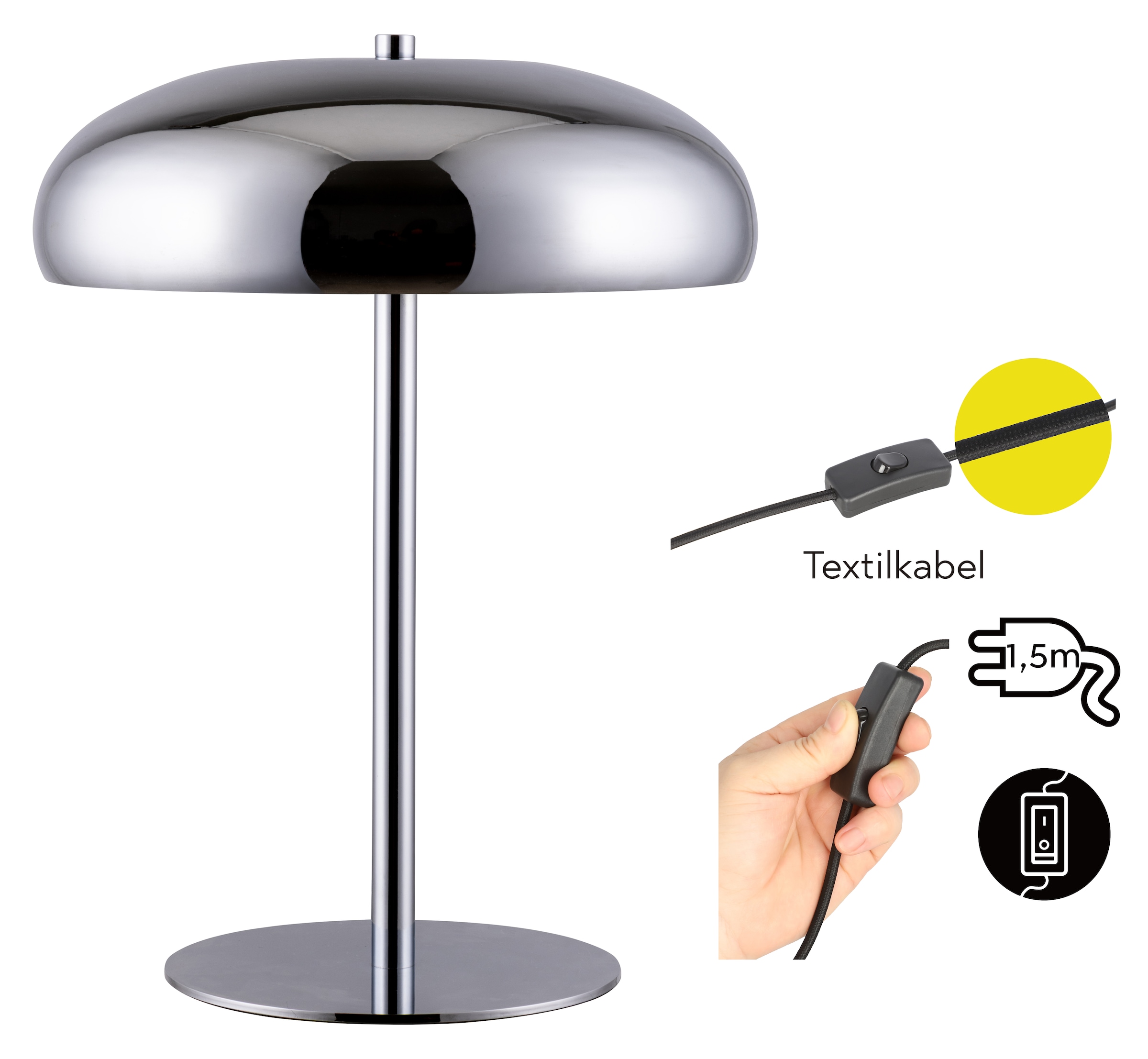 OTTO home Tischleuchte »Jessee« E14 1 Stk. blendfreies Licht - ideal als Deko- oder Nachttischleuchte