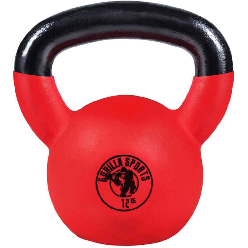 GORILLA SPORTS Kettlebell »Kugelhantel Schwunghantel Kugelgewicht aus Vinyl 28 kg«, (Set)