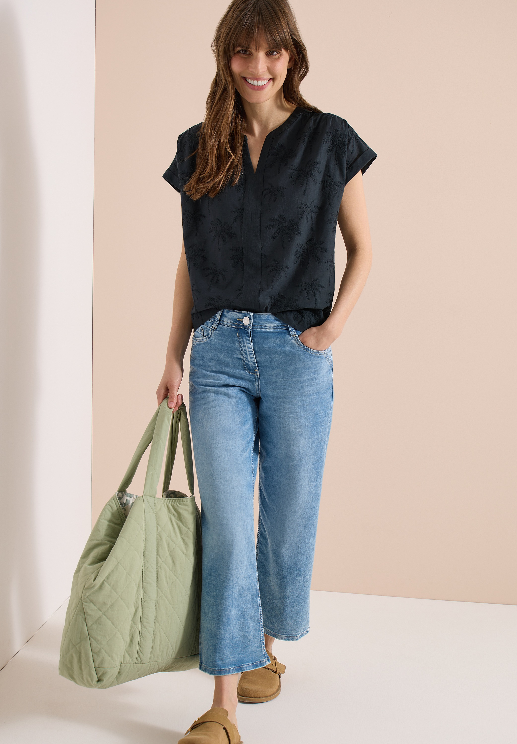 Cecil Kurzarmbluse Sommerbluse mit Embroidery