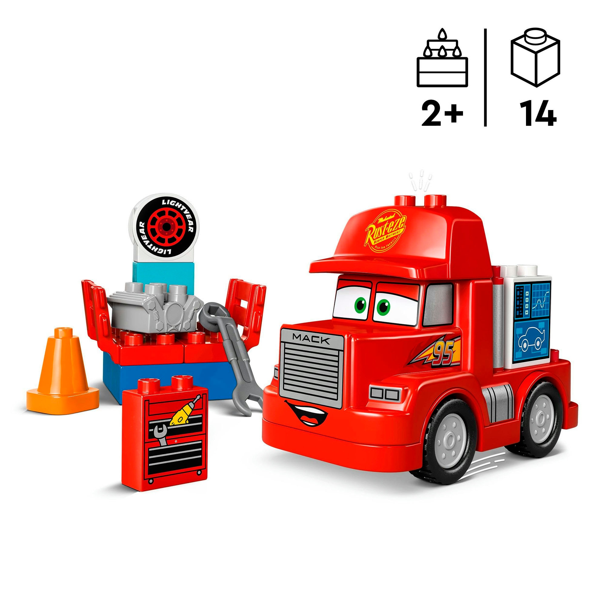 LEGO® Konstruktionsspielsteine »Mack beim Rennen (10417), LEGO® DUPLO Disney™«, (14 St.), Made in Europe