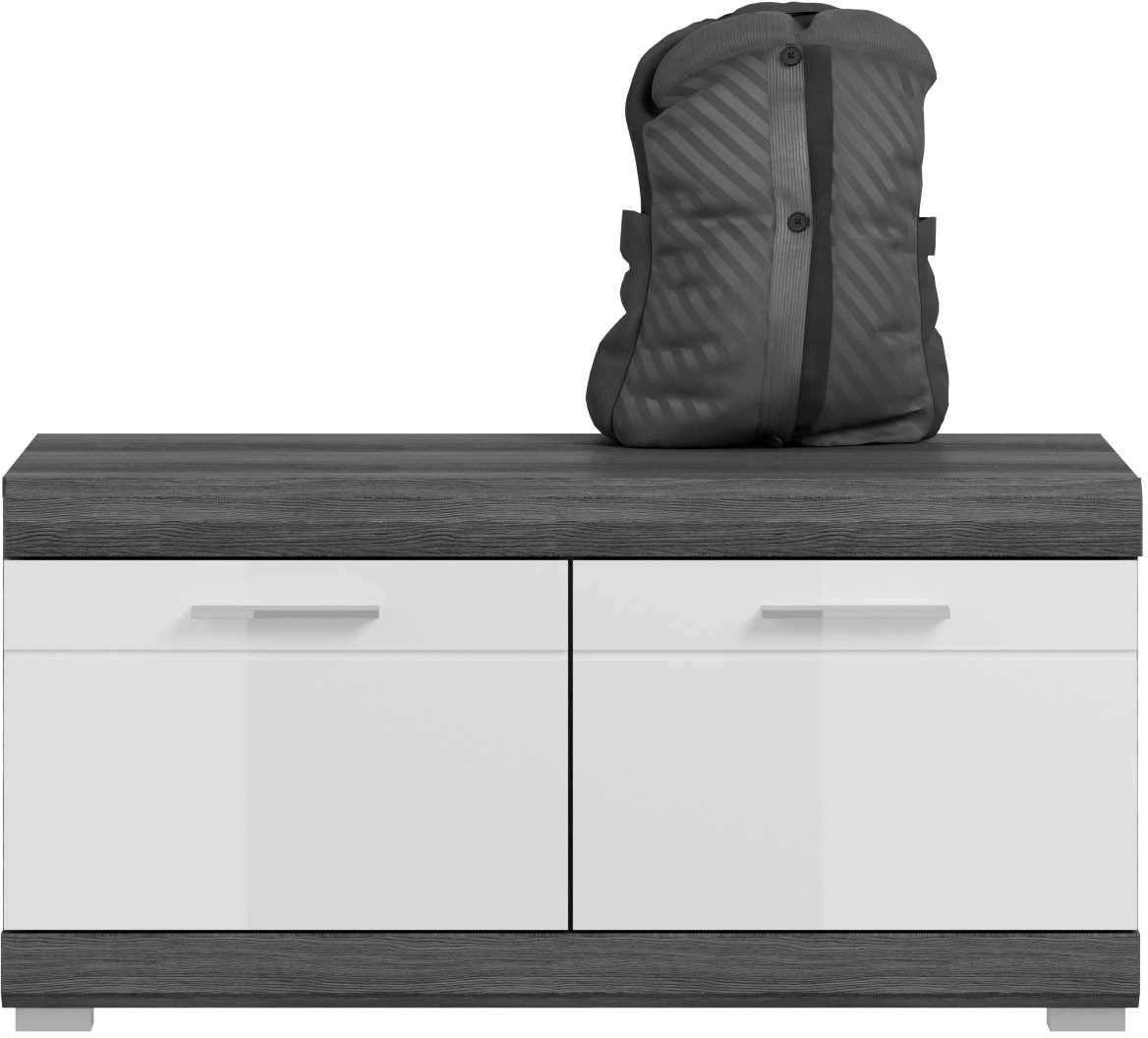 INOSIGN Garderoben-Set »Siena, Fronten mit hochwertiger Rillenfräsung, 3-teilig,bestehend aus:«, (3 St.), Garderobenschrank, Sitzbank & Garderobenpaneel