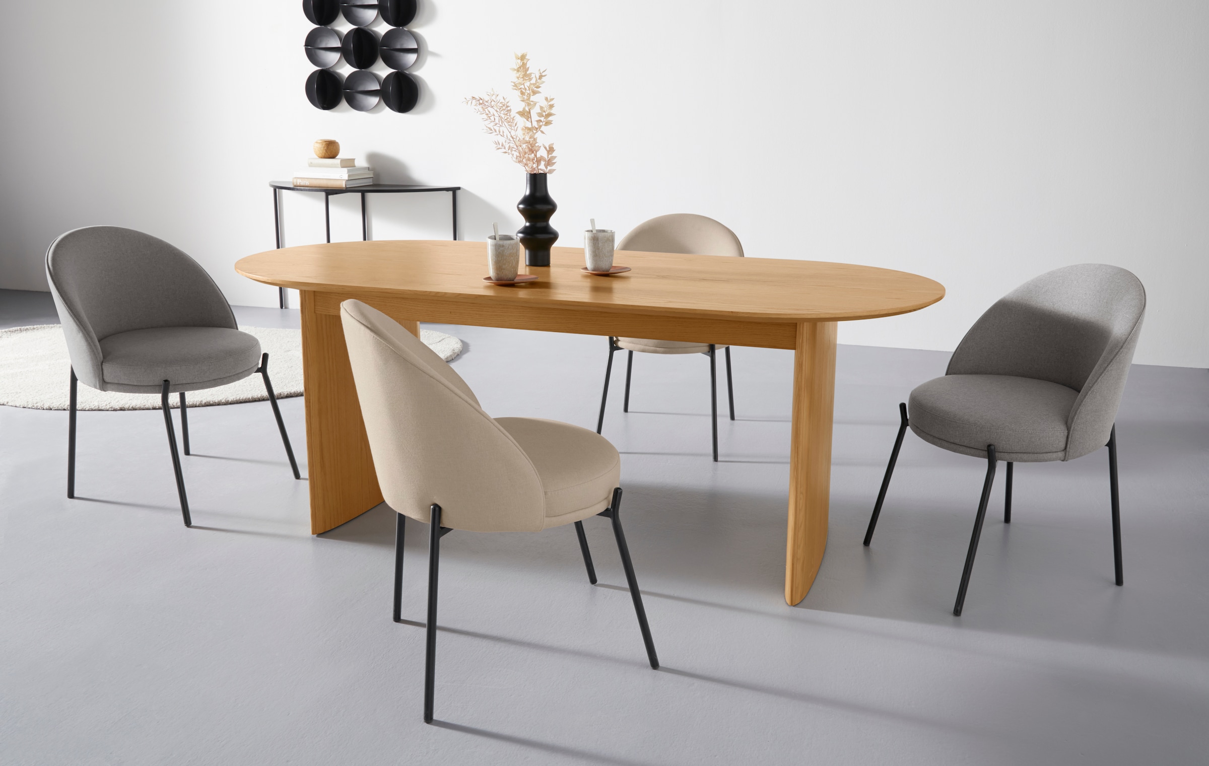 LeGer Home by Lena Gercke Esszimmerstuhl »Isalie«, (Set), 2 St., mit pflegeleichtem Webstoff, Metallgestell, Sitztiefe 47 cm