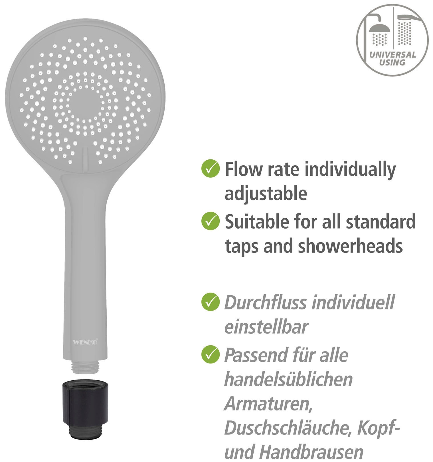 WENKO Duschsystem »Young Eco«, mit Thermostat-Armatur, inkl. 2 Watersaving Regulatoren