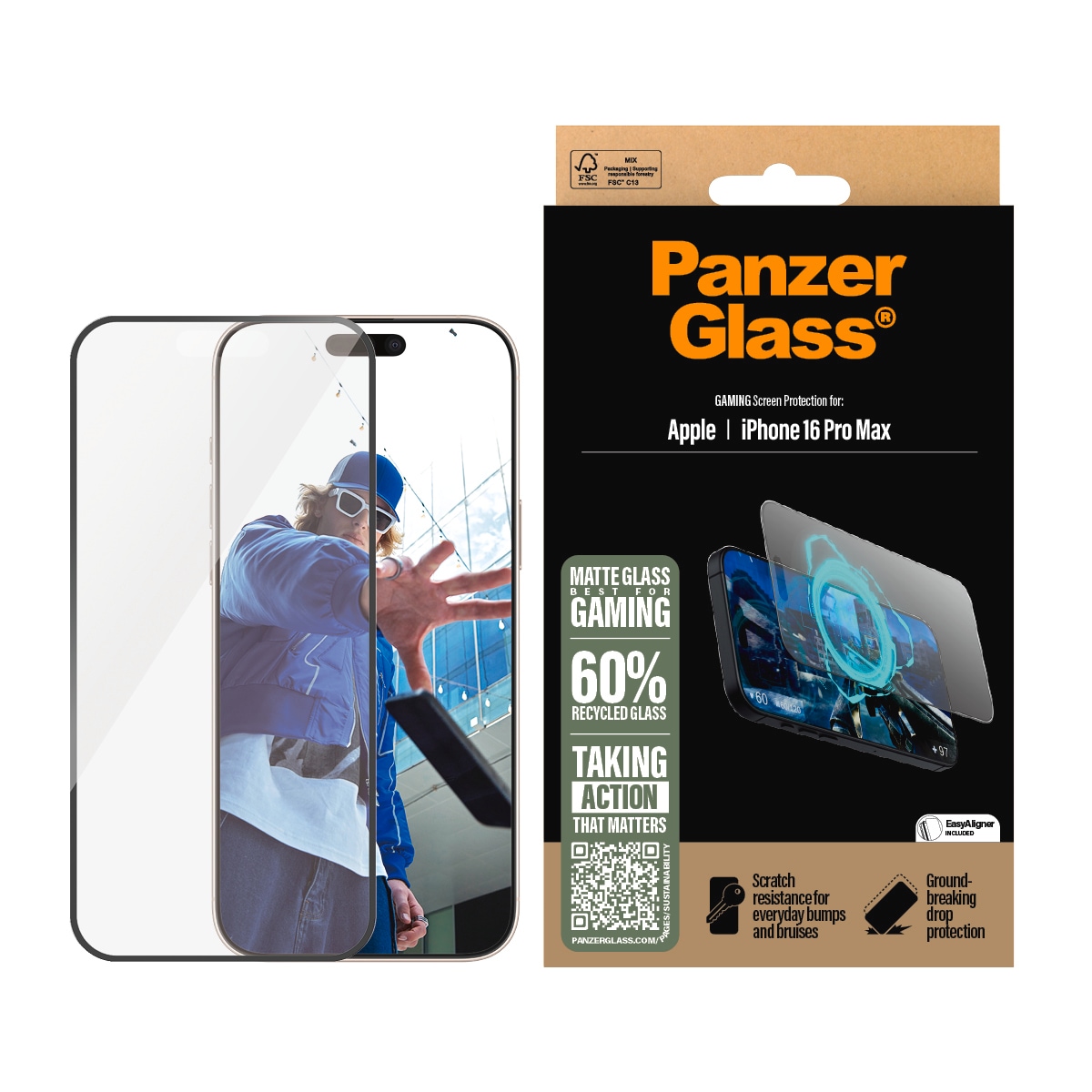 PanzerGlass Displayschutzglas »Gaming Screen Protection«, für Apple iPhone 16 Pro,...