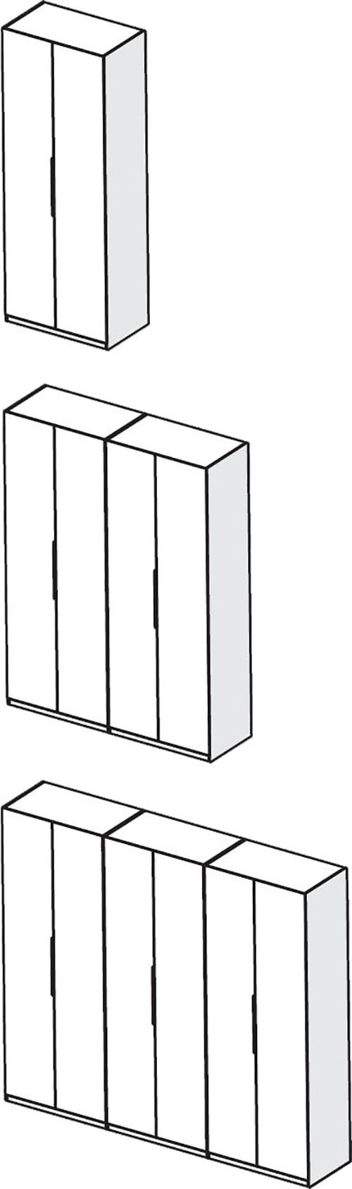 INOSIGN Drehtürenschrank »Jupiter, Kleiderschrank in 3 Breiten, trendiges Steingrau, Griffblende«