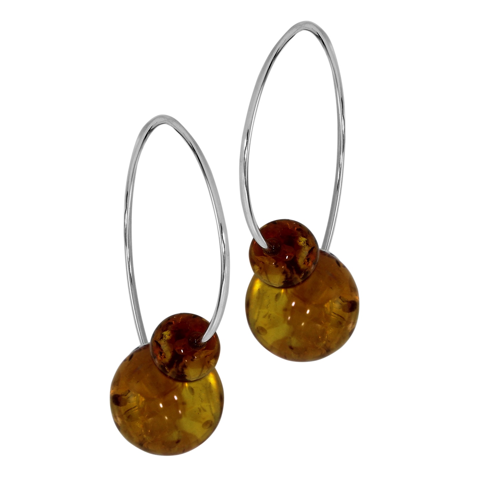 OSTSEE-SCHMUCK Paar Ohrhänger »- Kugel - Silber 925/000 - Bernstein«