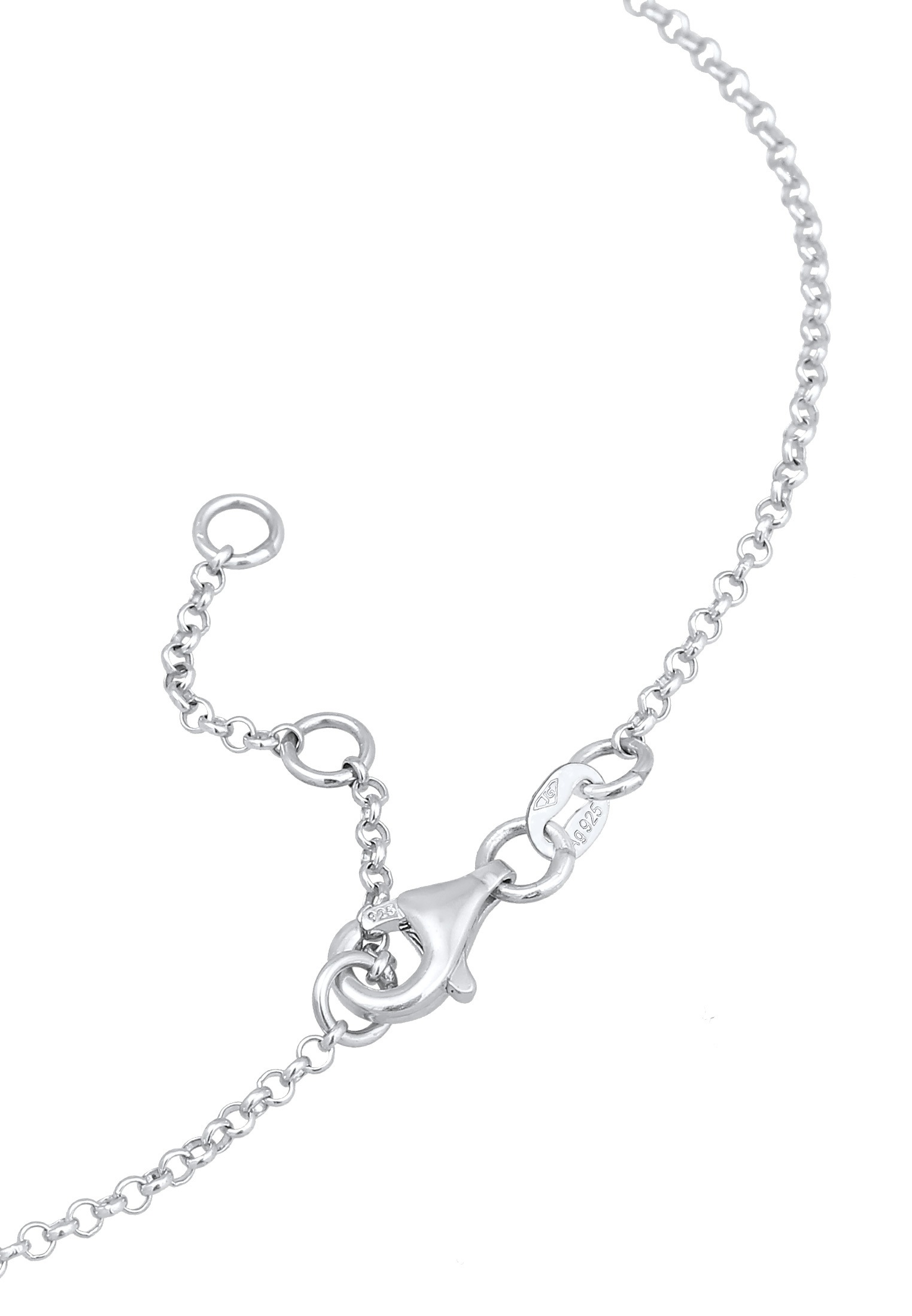 Elli Fußkette »Fußschmuck Schleife Glas Kristalle Weiß Klassisch 925 Sterling Silber«