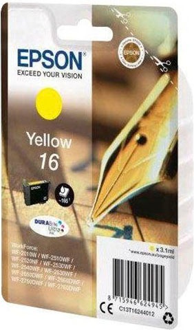 Epson Tintenpatrone »DURABRITE ULTRA INK 16 (C13T16244012)«, original Druckerpatrone 16 gelb
