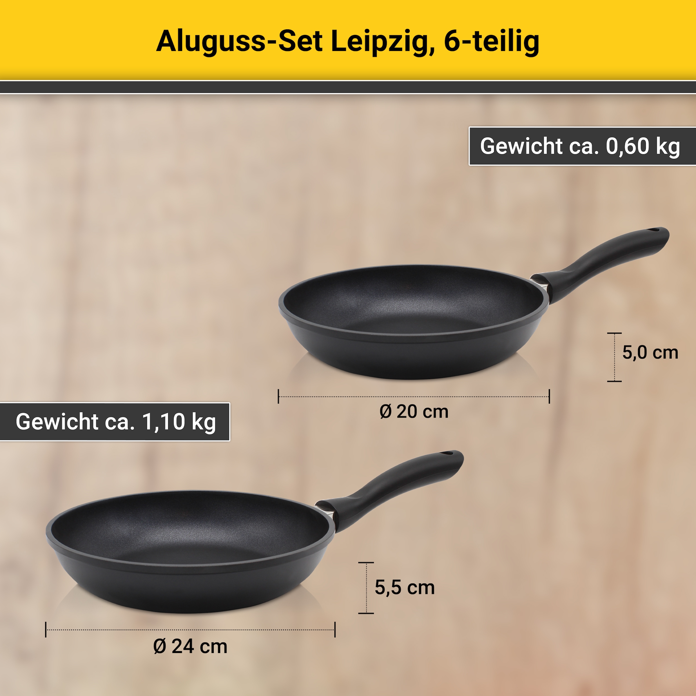 Krüger Topf-Set »Leipzig« Set, 8 Stk. tlg. Aluminiumguss