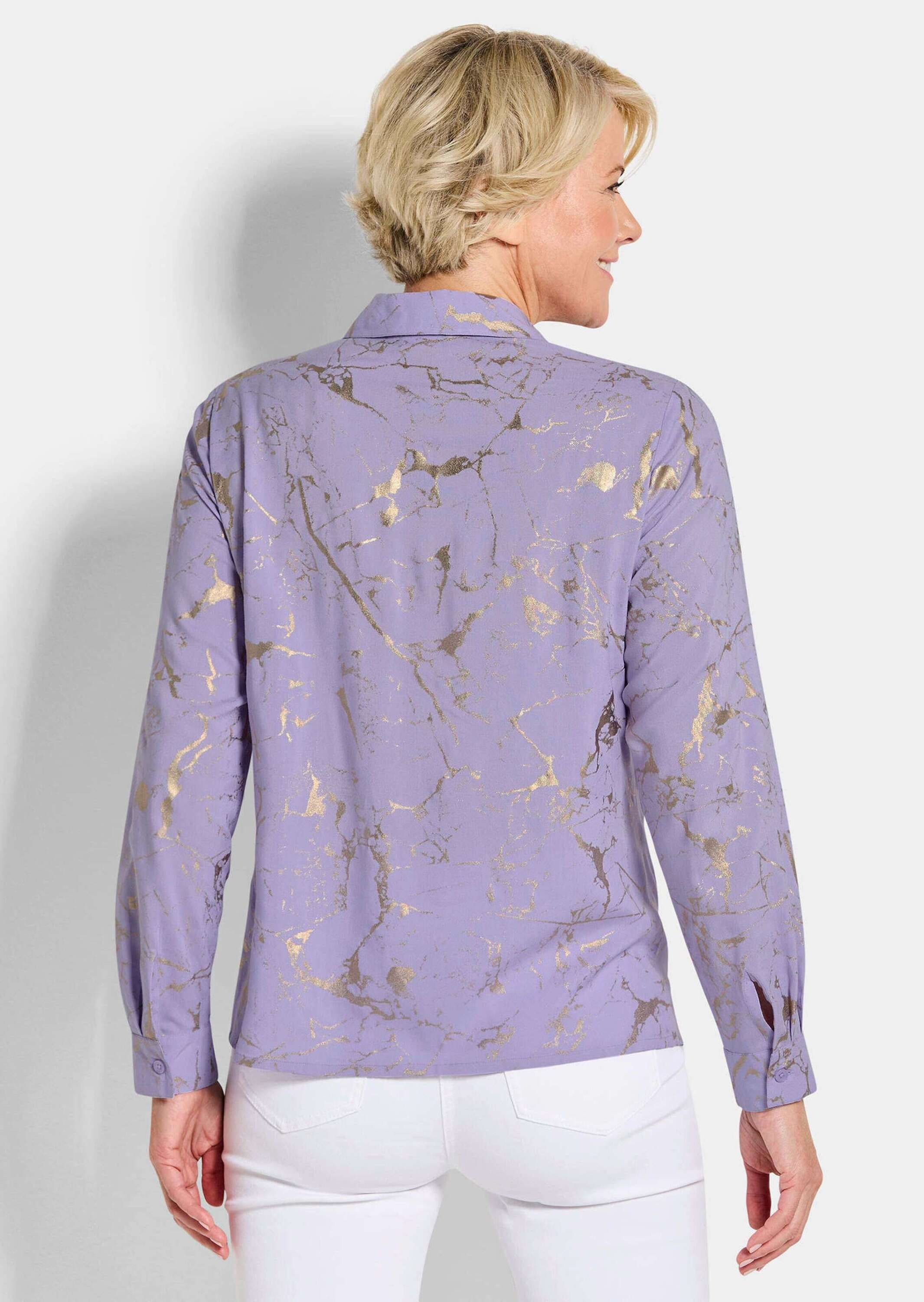 GOLDNER Hemdbluse »Hemdbluse mit Metallic Print«