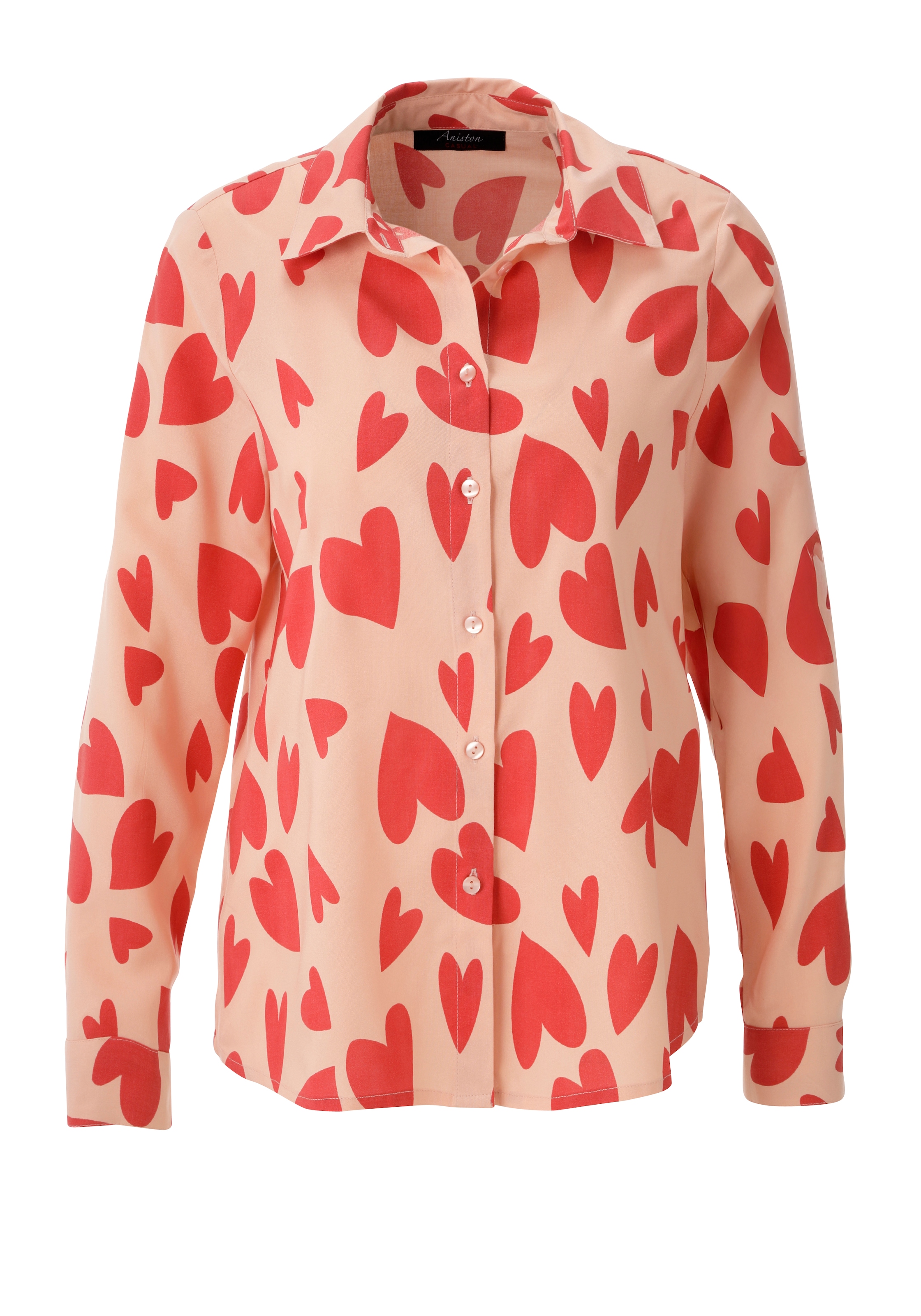 Aniston CASUAL Hemdbluse mit extravaganten Herzen bedruckt - NEUE KOLLEKTION