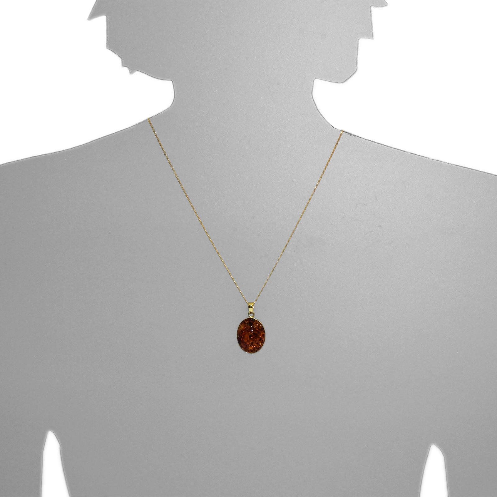 OSTSEE-SCHMUCK Kettenanhänger »- Classic 24x19 mm - Gold 585/000 - Bernstein«