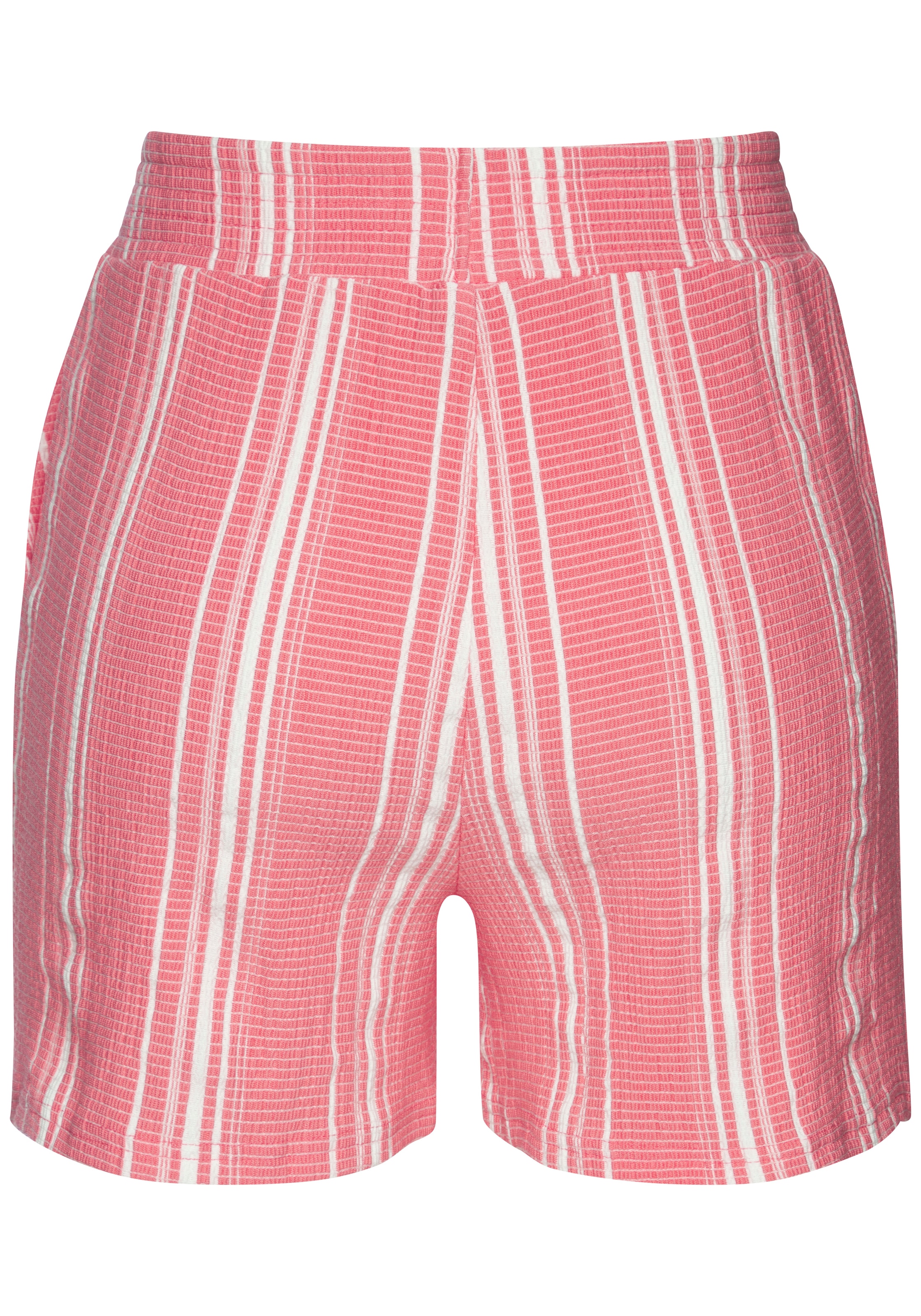 LASCANA Shorts »aus luftiger Crepeware«  strukturierte Ware, sommerlicher Shorts mit Streifen, Sommerhose