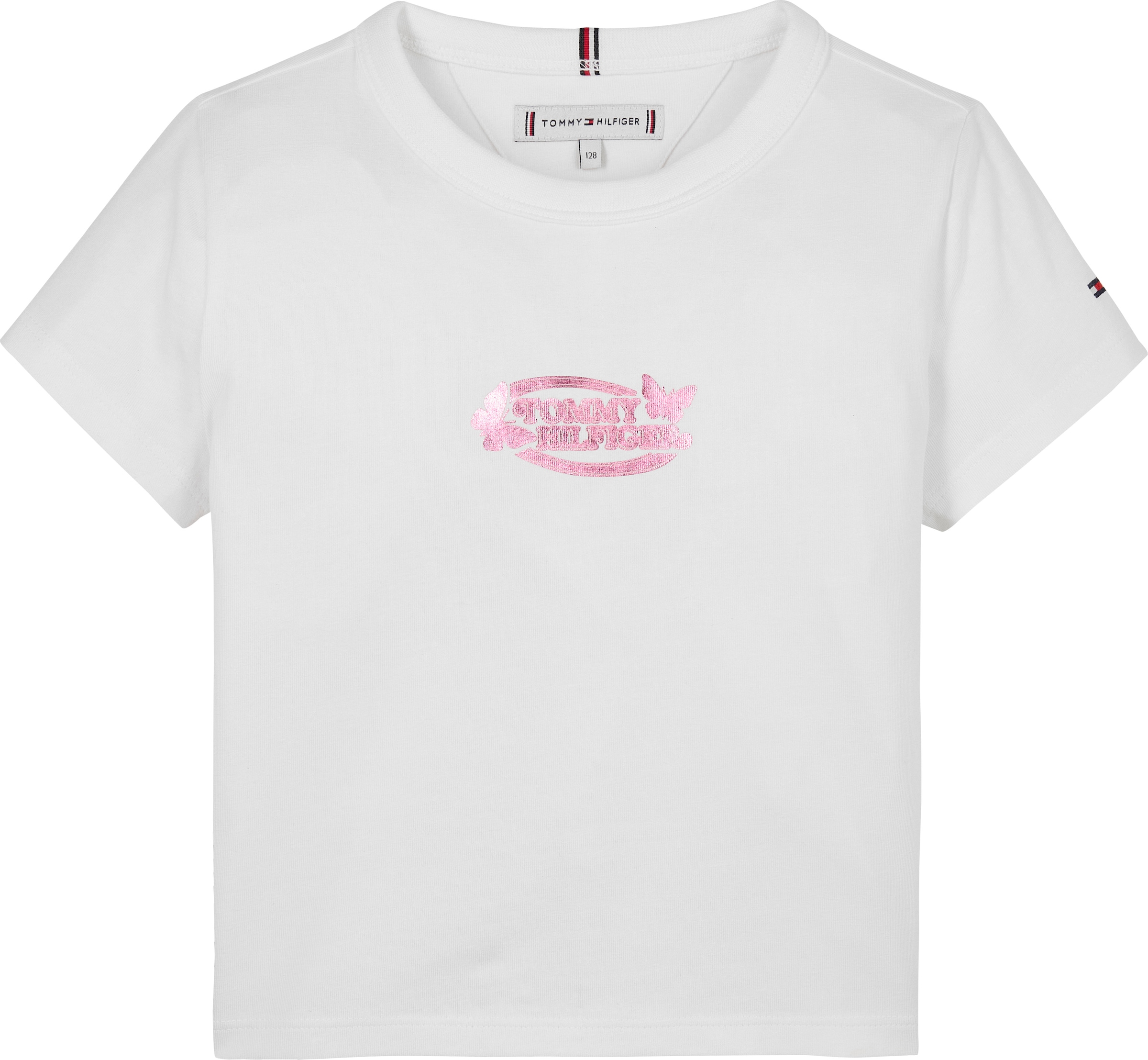 Tommy Hilfiger T-Shirt »BUTTERFLY GRAPHIC TEE SS«, für Kinder bis 16 Jahre, mit glänzendem Druck