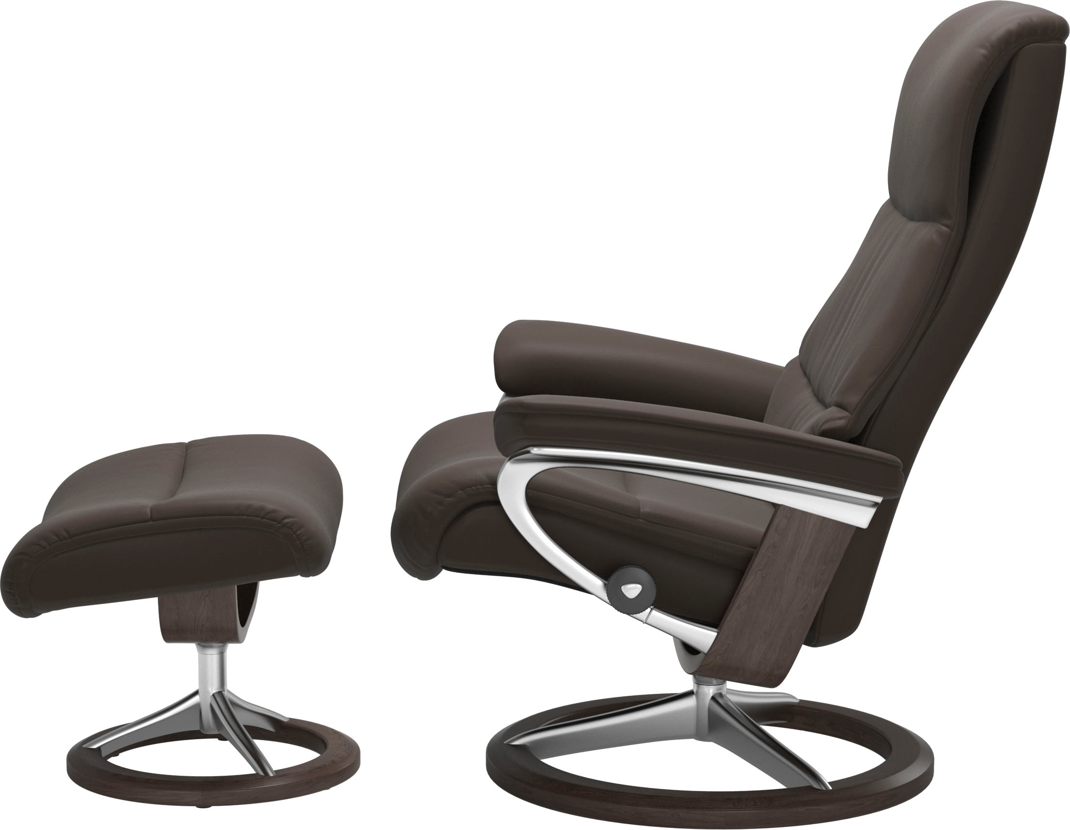 Stressless® Relaxsessel »View« Set, Relaxsessel mit Hocker,  mit Signature Base, Größe S,Gestell Wenge