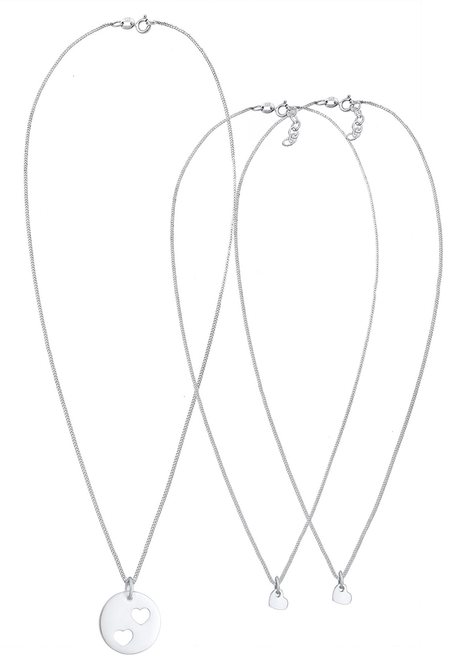 Elli Ketten-Set »Schmuckset Trio Herz Mutter Kind Cut Out Herz Set 925 Sterling Silver«